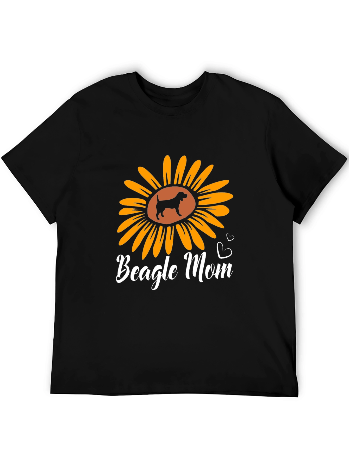 Beagle Mom Sunflower Graphic T-Shirt