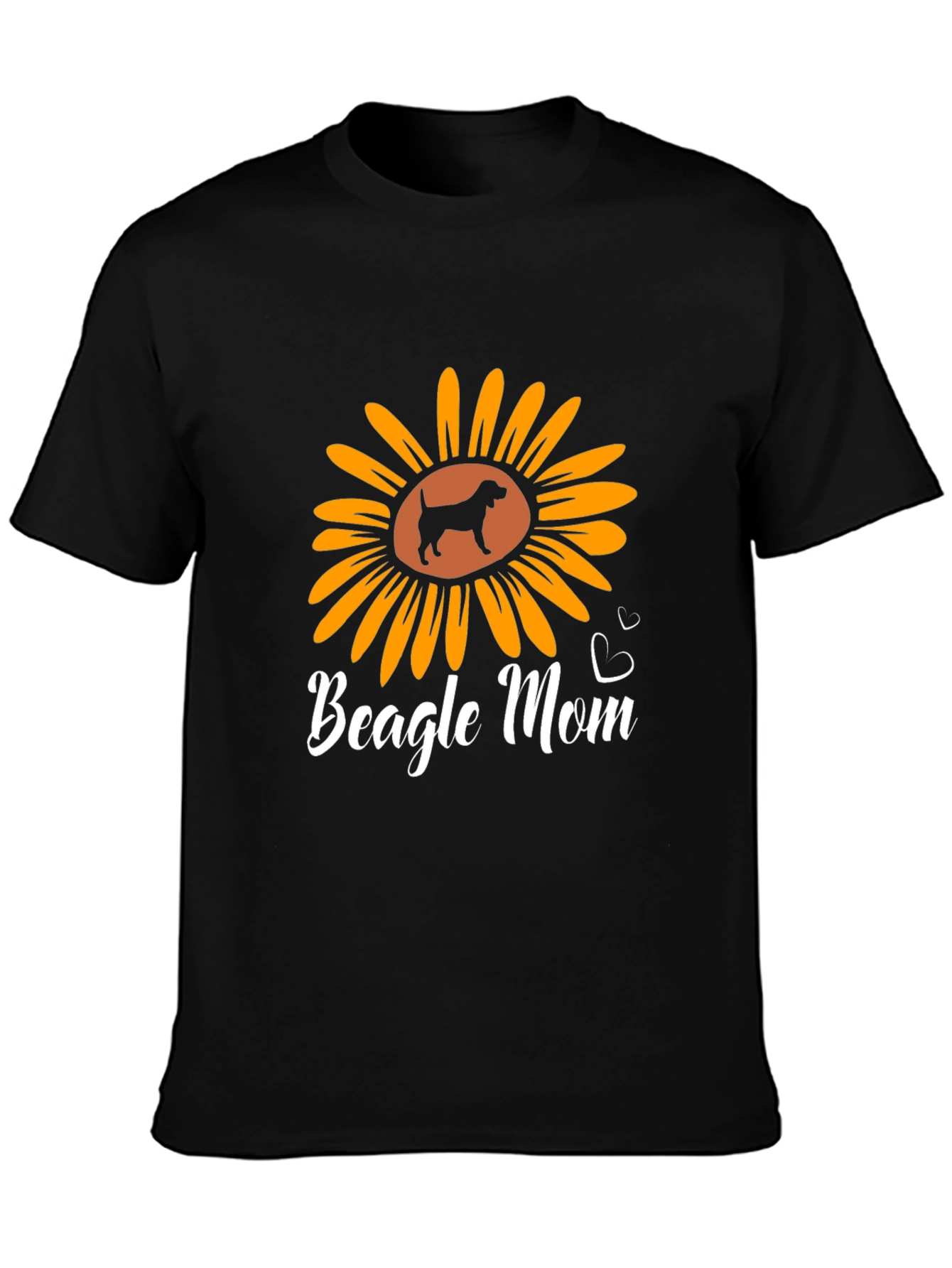 Beagle Mom Sunflower Graphic T-Shirt