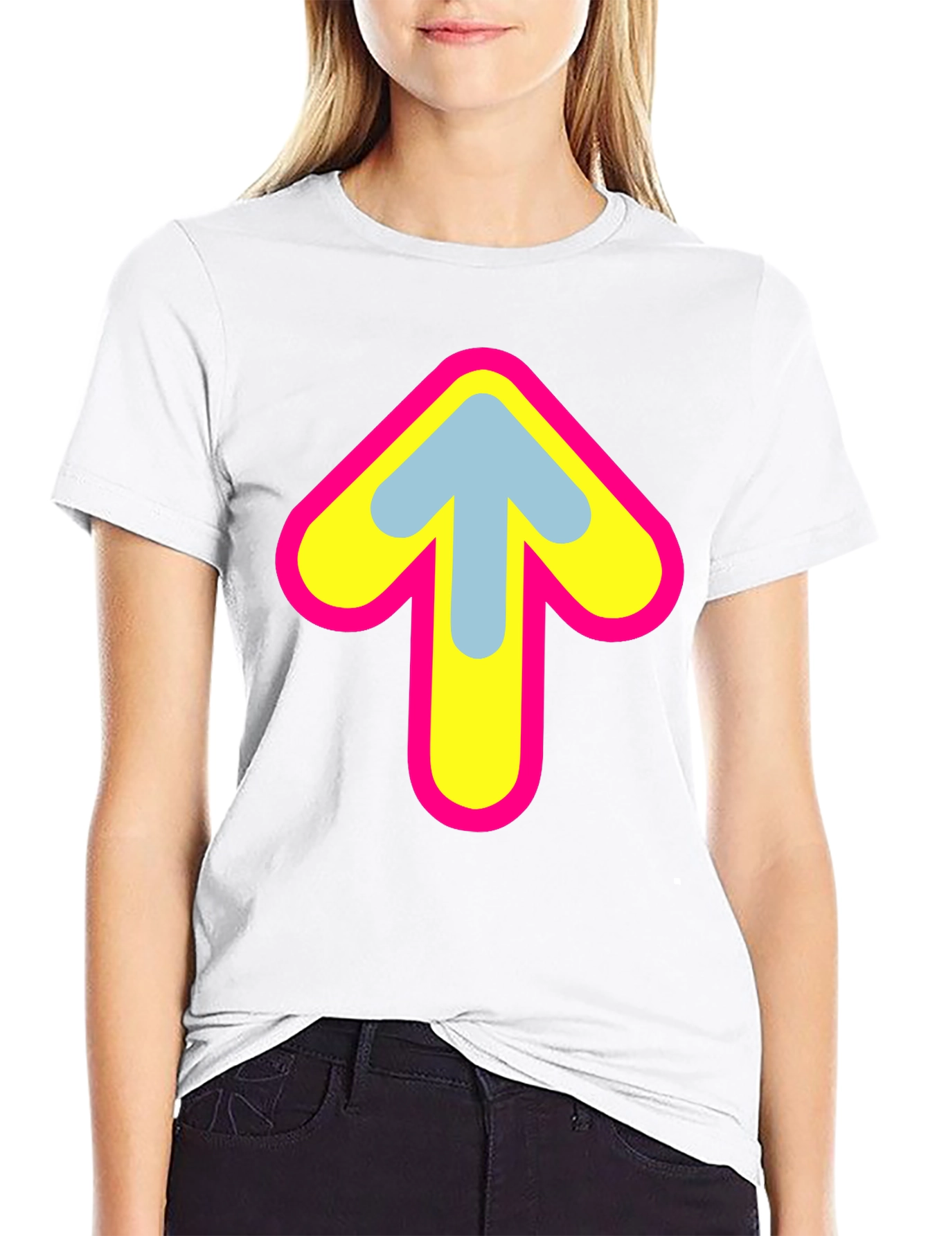 Upward Arrow Graphic Tee - Retro Style