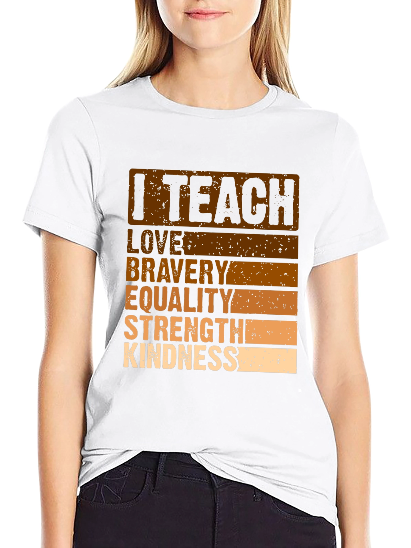 I Teach Love Bravery T-Shirt Teacher Gift