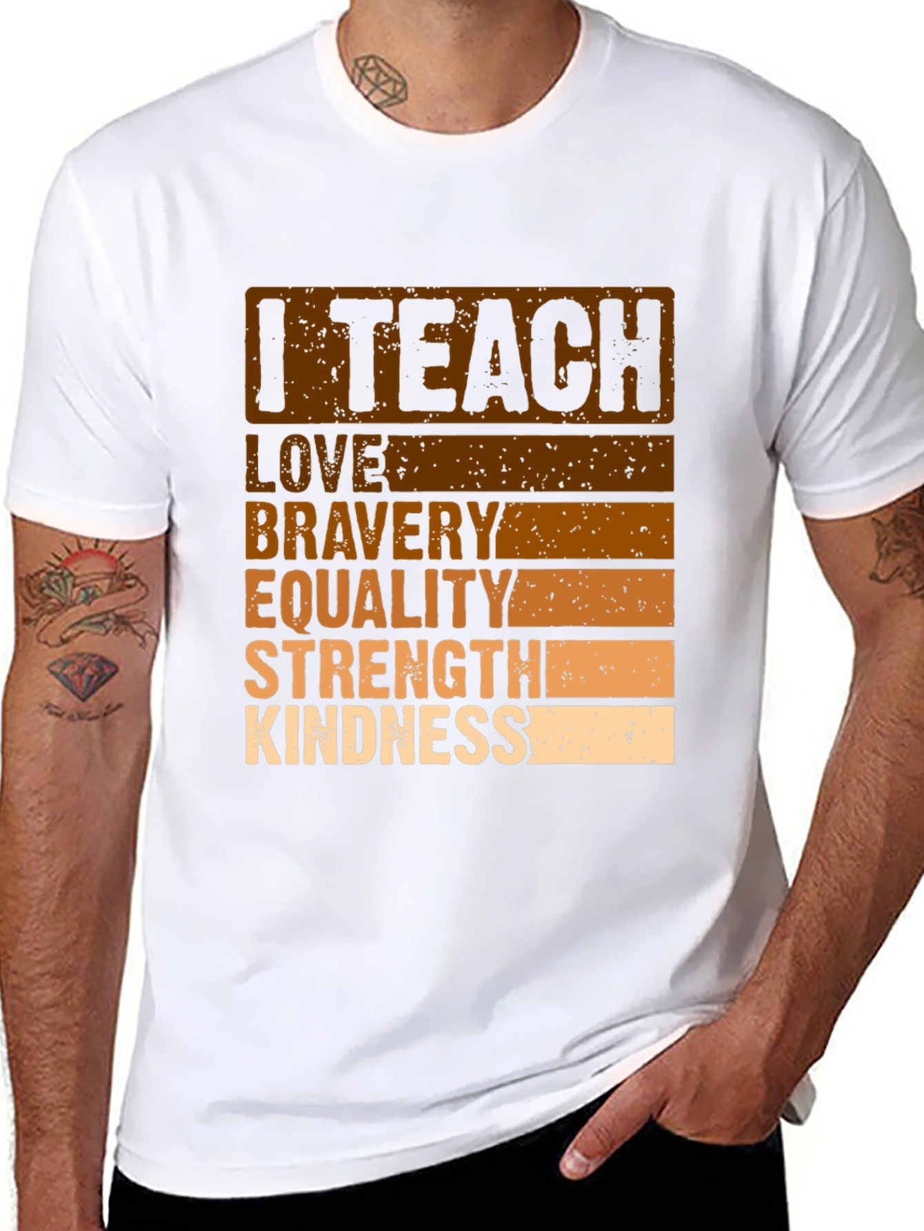 I Teach Love Bravery T-Shirt Teacher Gift