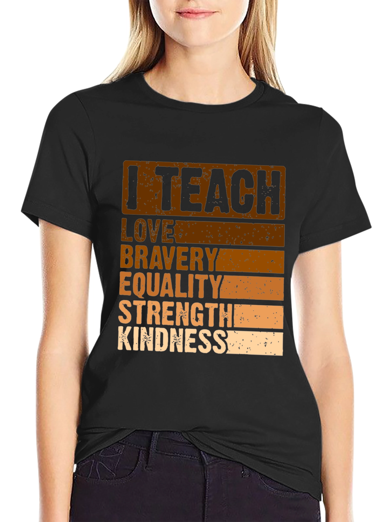 I Teach Love Bravery T-Shirt Teacher Gift