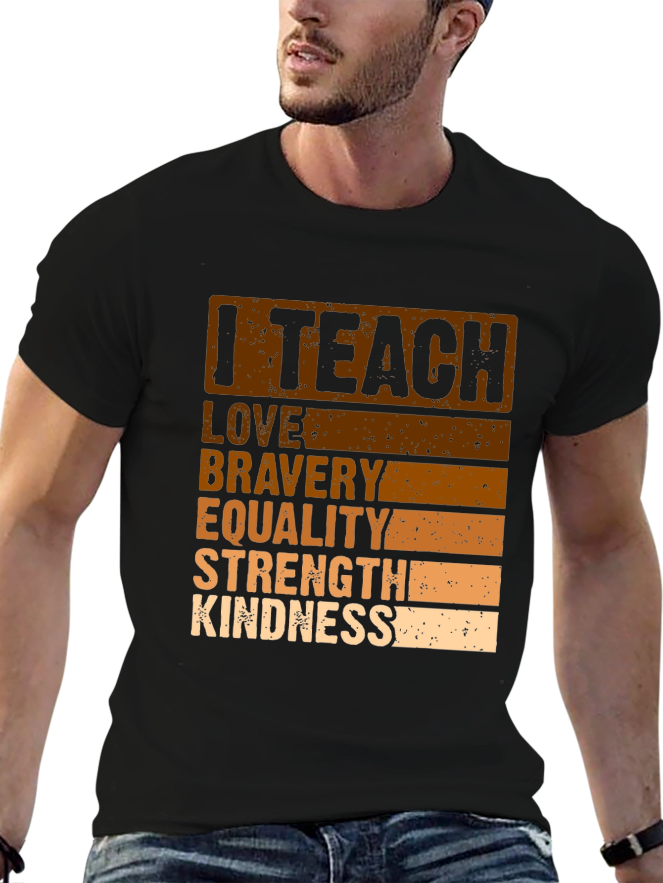 I Teach Love Bravery T-Shirt Teacher Gift