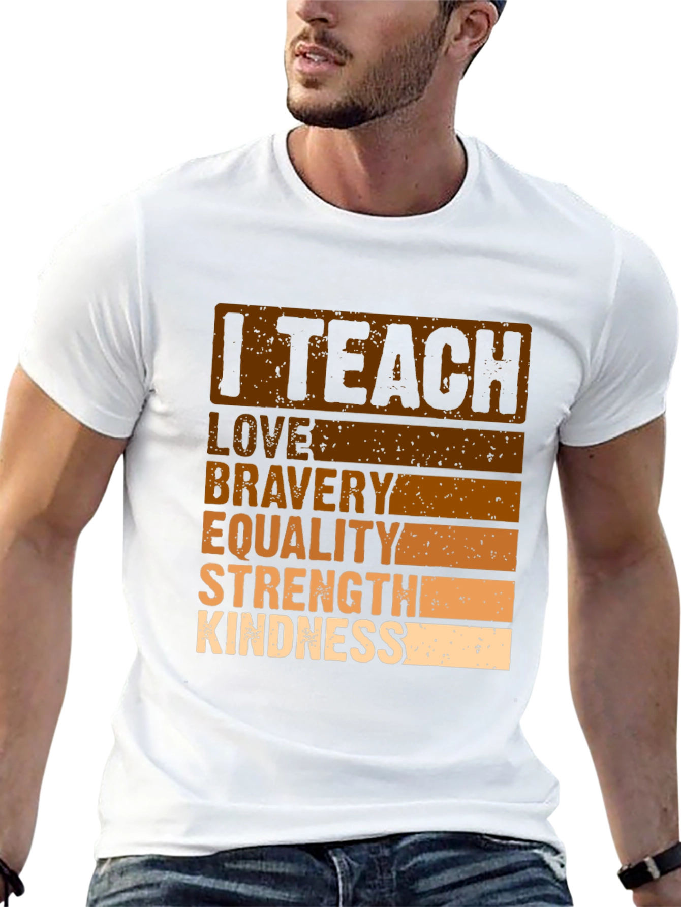 I Teach Love Bravery T-Shirt Teacher Gift