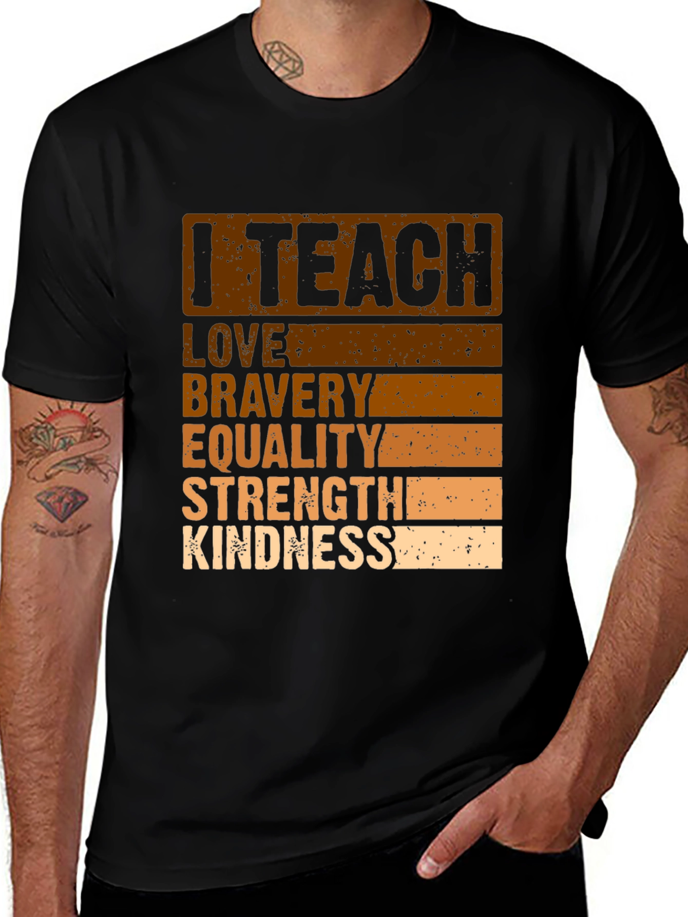 I Teach Love Bravery T-Shirt Teacher Gift