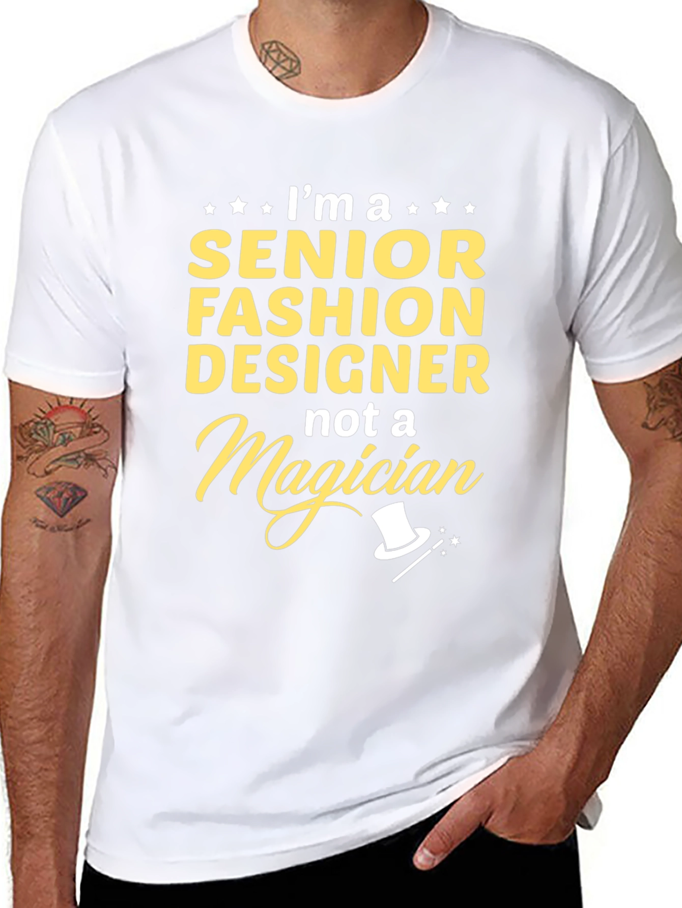 Senior Fashion Designer T-Shirt Funny Magician Graphic Tee