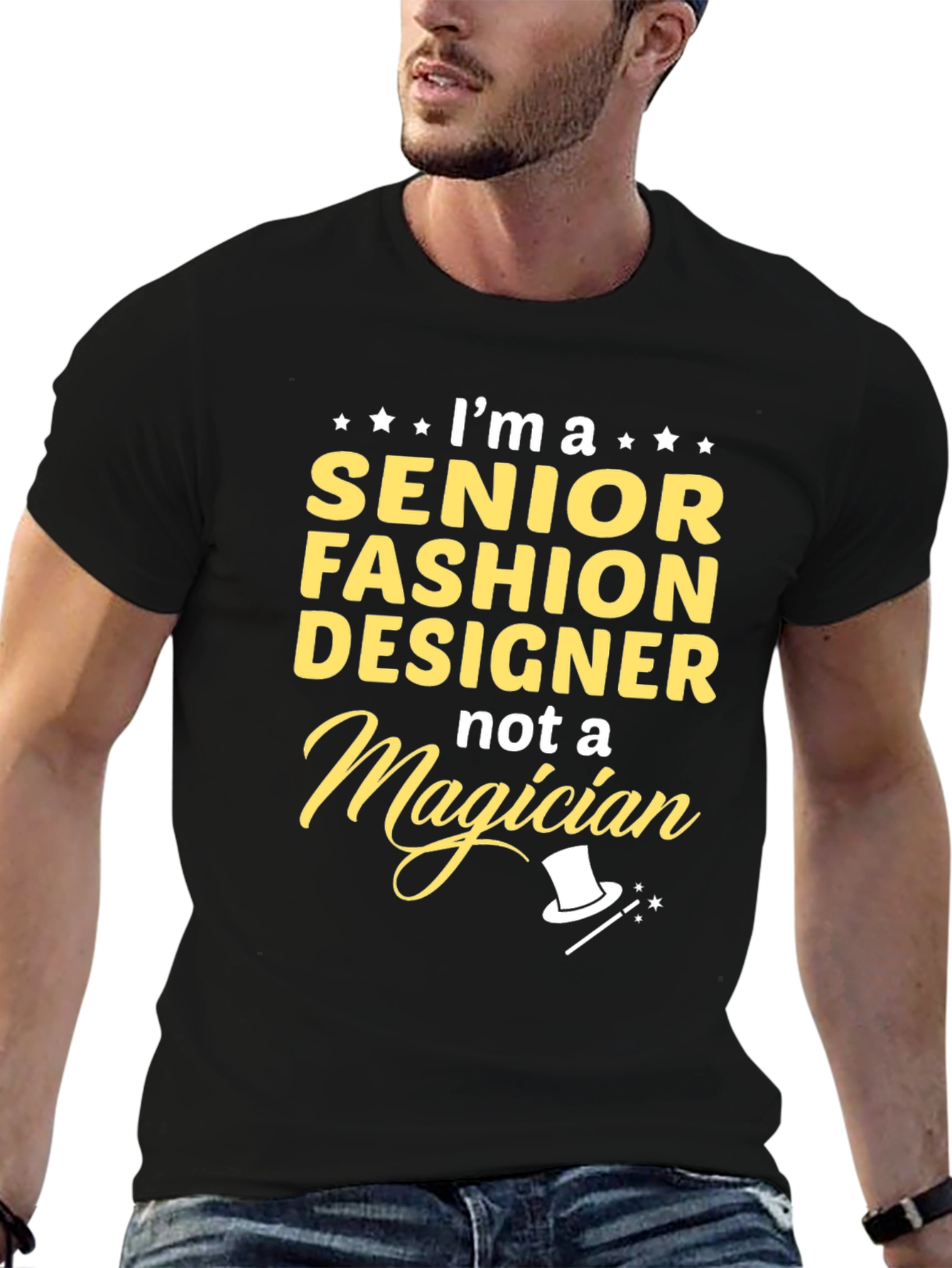Senior Fashion Designer T-Shirt Funny Magician Graphic Tee
