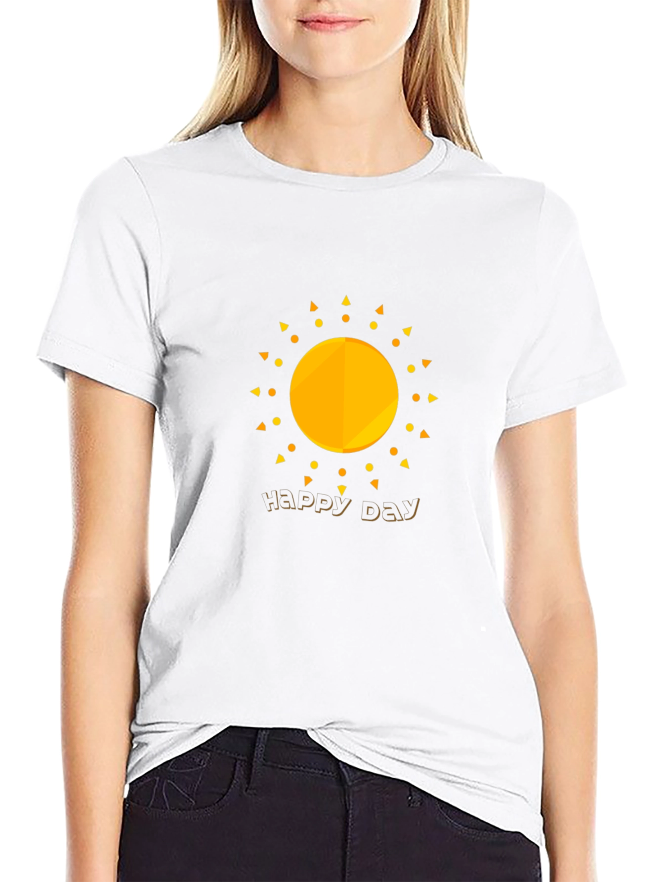 Happy Day Graphic Tee - Black Cotton T-Shirt