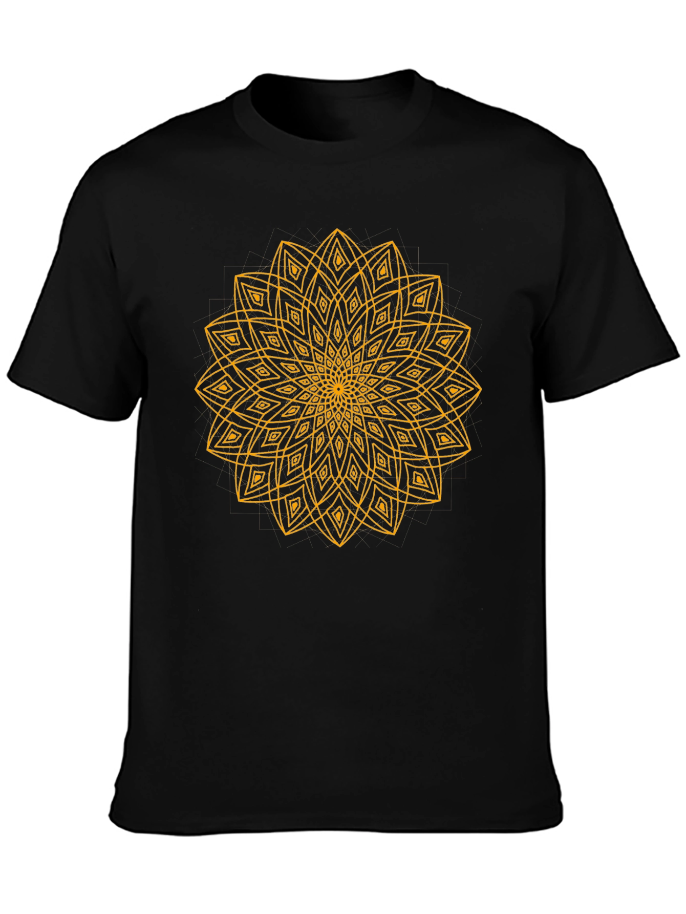 Geometric Mandala T-Shirt - Black