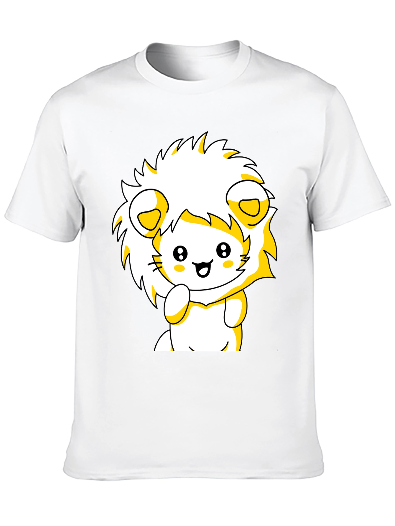 Cute Lion Graphic Tee - Black
