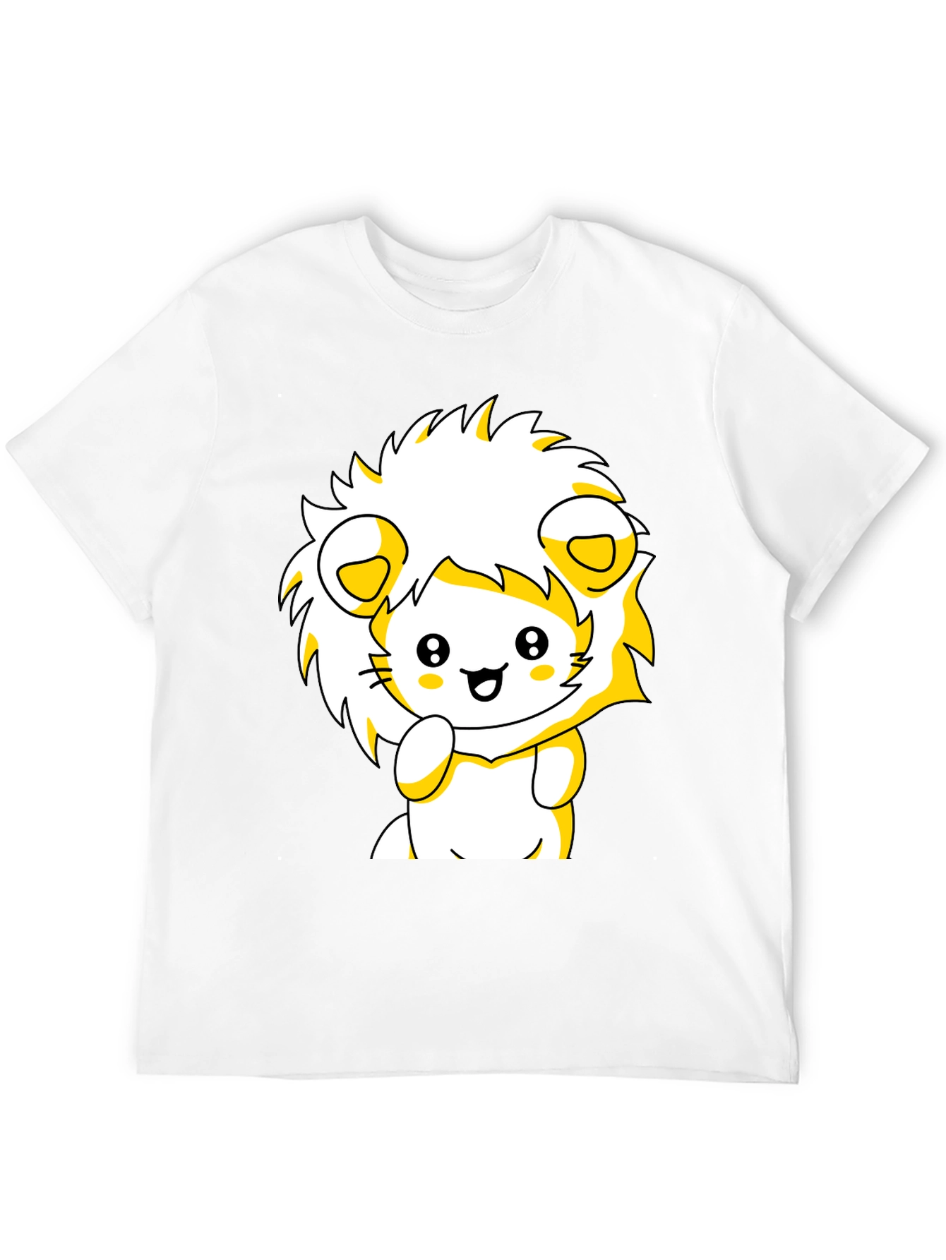 Cute Lion Graphic Tee - Black