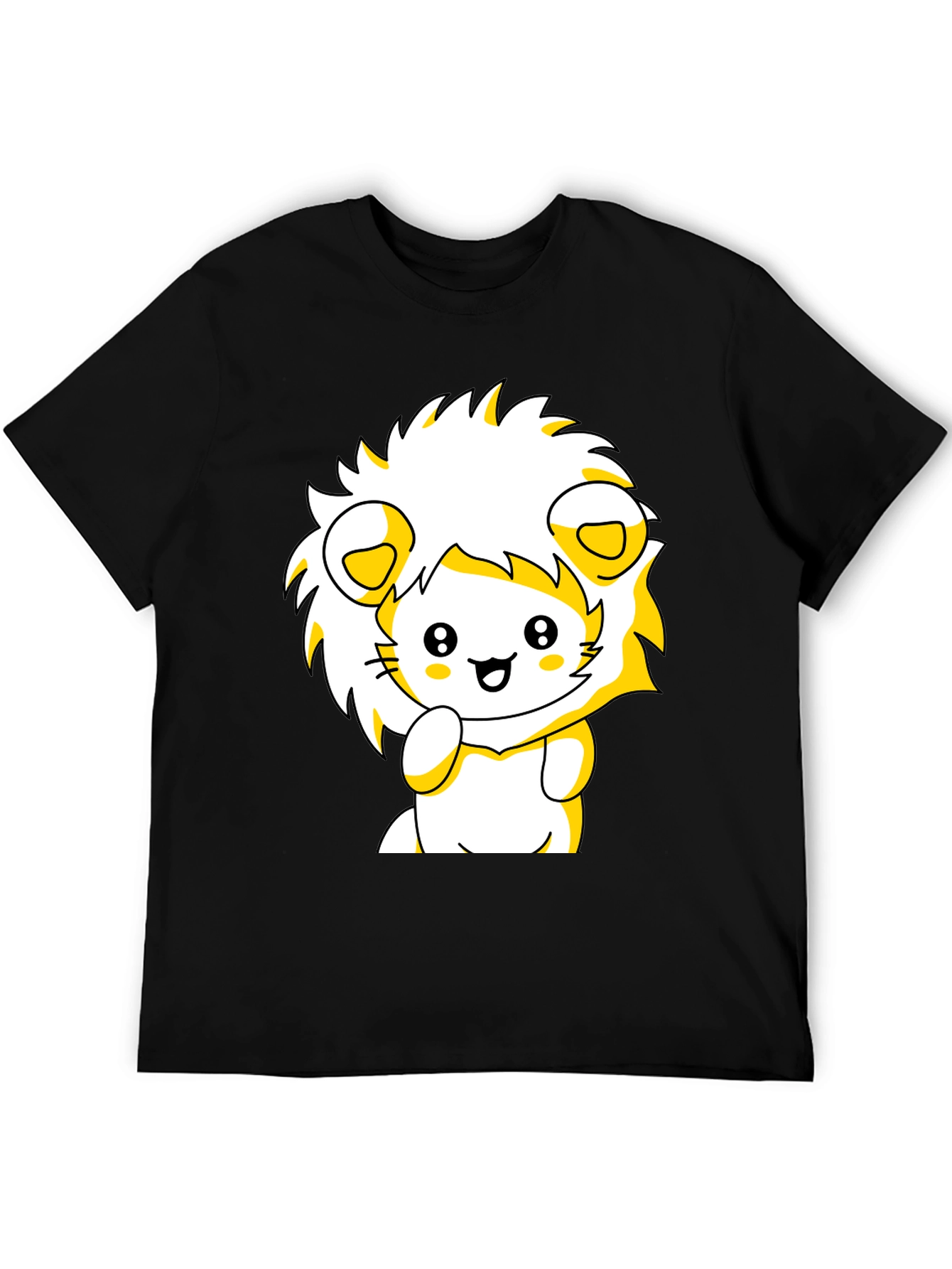 Cute Lion Graphic Tee - Black