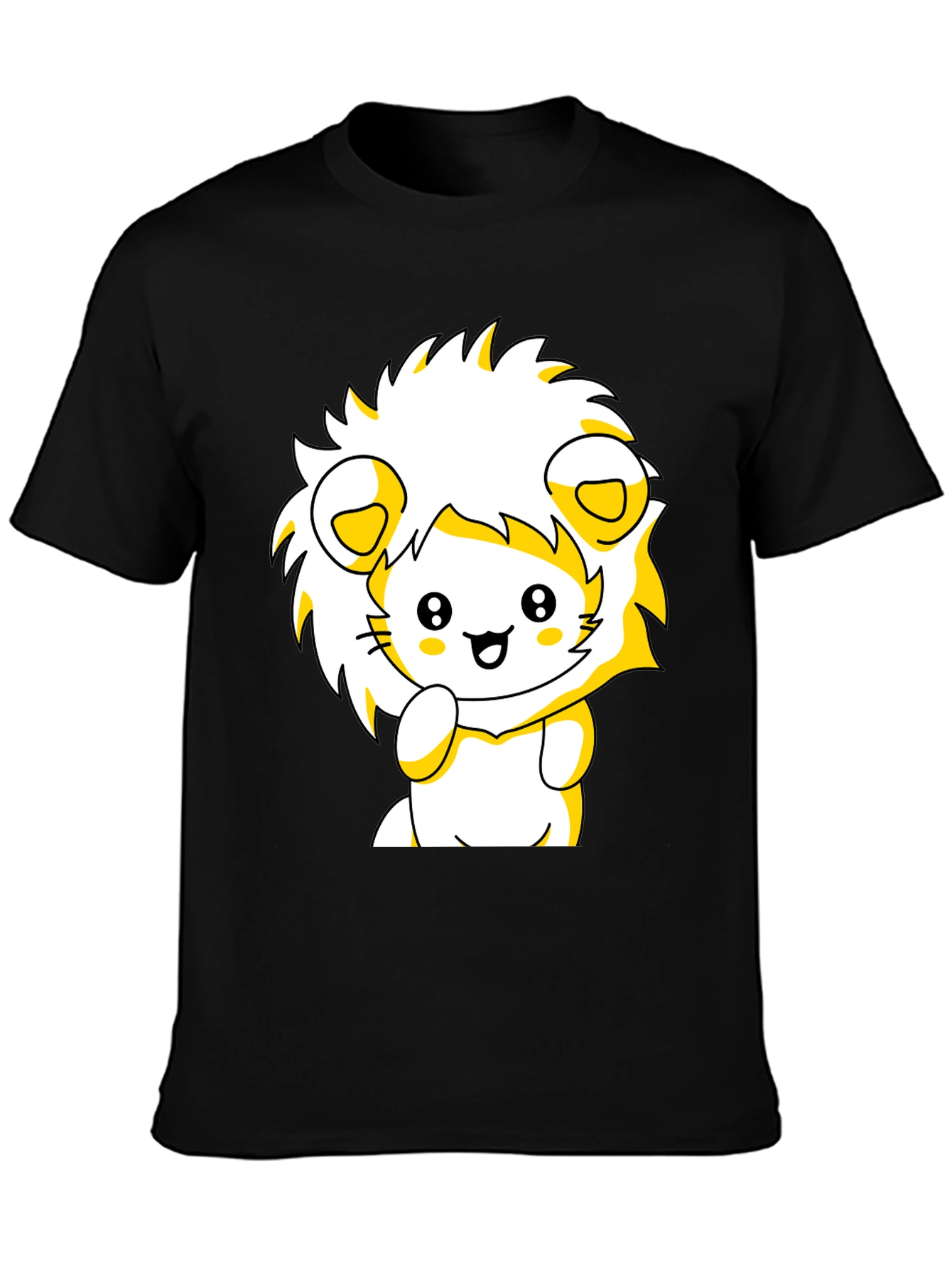 Cute Lion Graphic Tee - Black