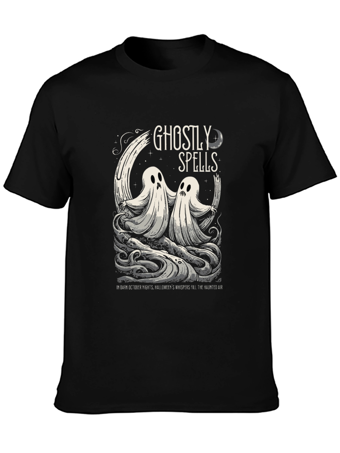 Ghostly Spells Graphic Tee - Halloween Shirt