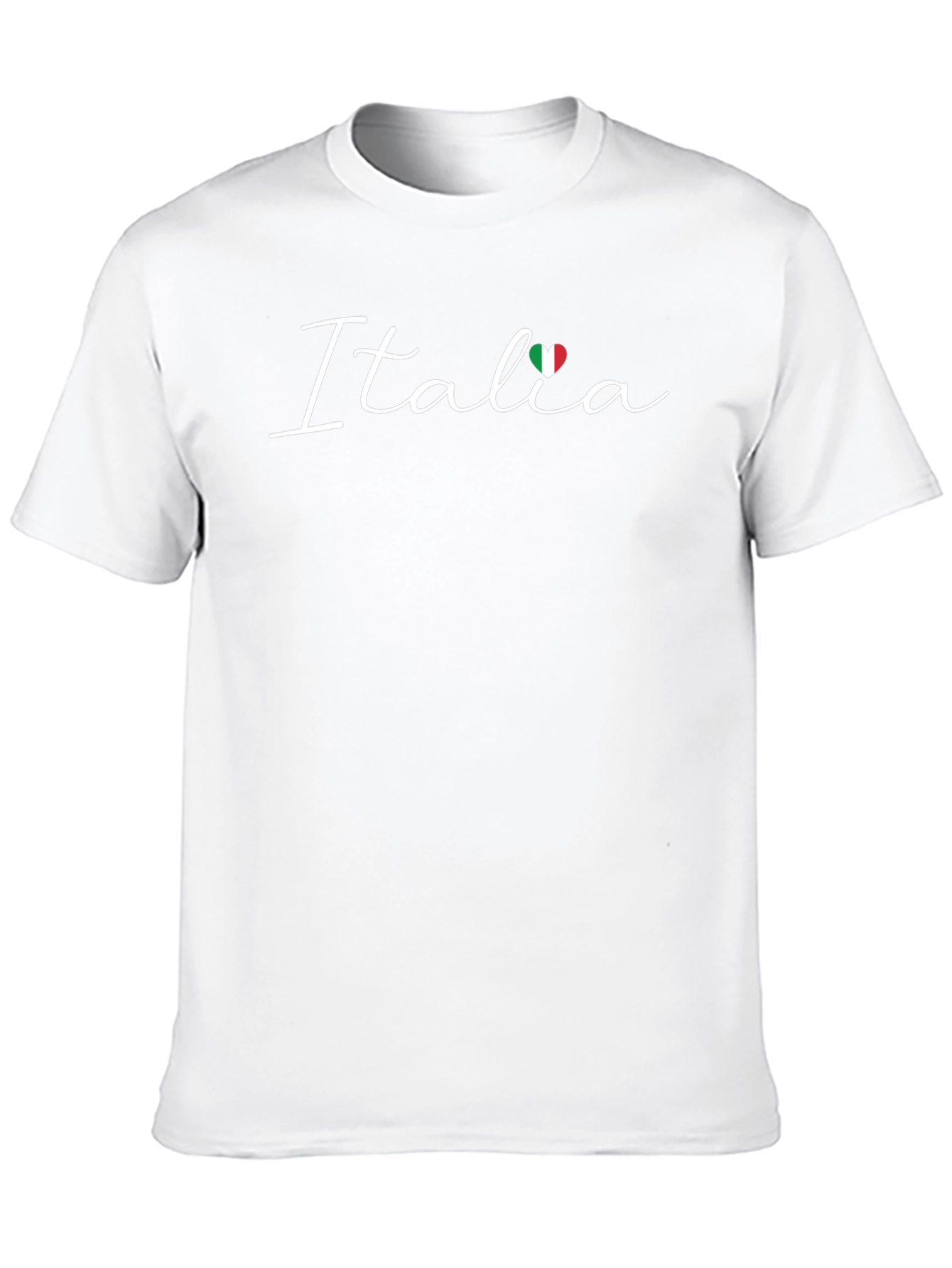 Italia Heart Flag Graphic Black T-Shirt