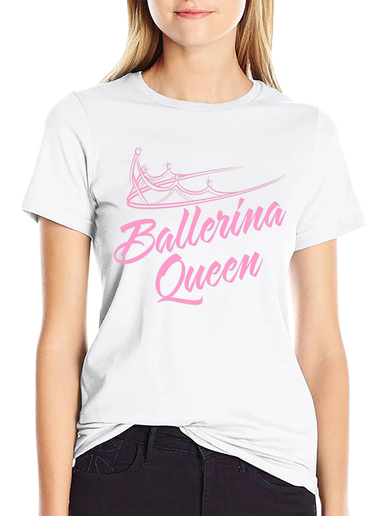Ballerina Queen Black Graphic T-Shirt
