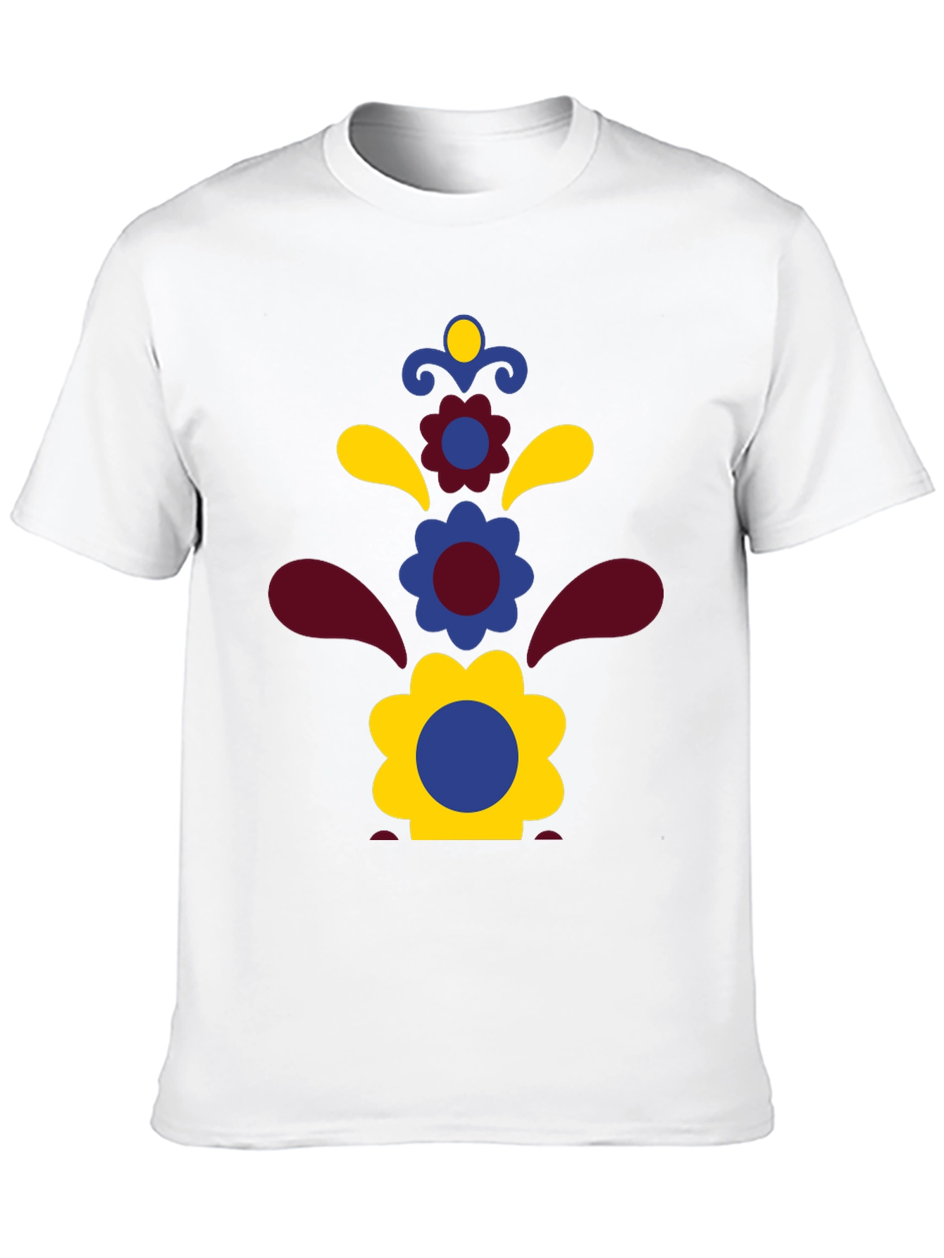 Floral Pattern Black T-Shirt