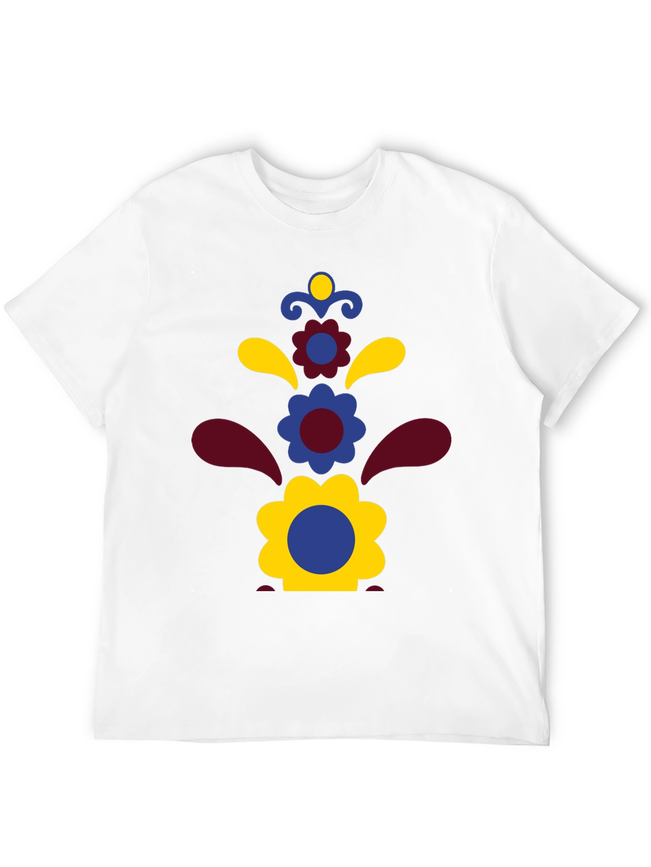 Floral Pattern Black T-Shirt