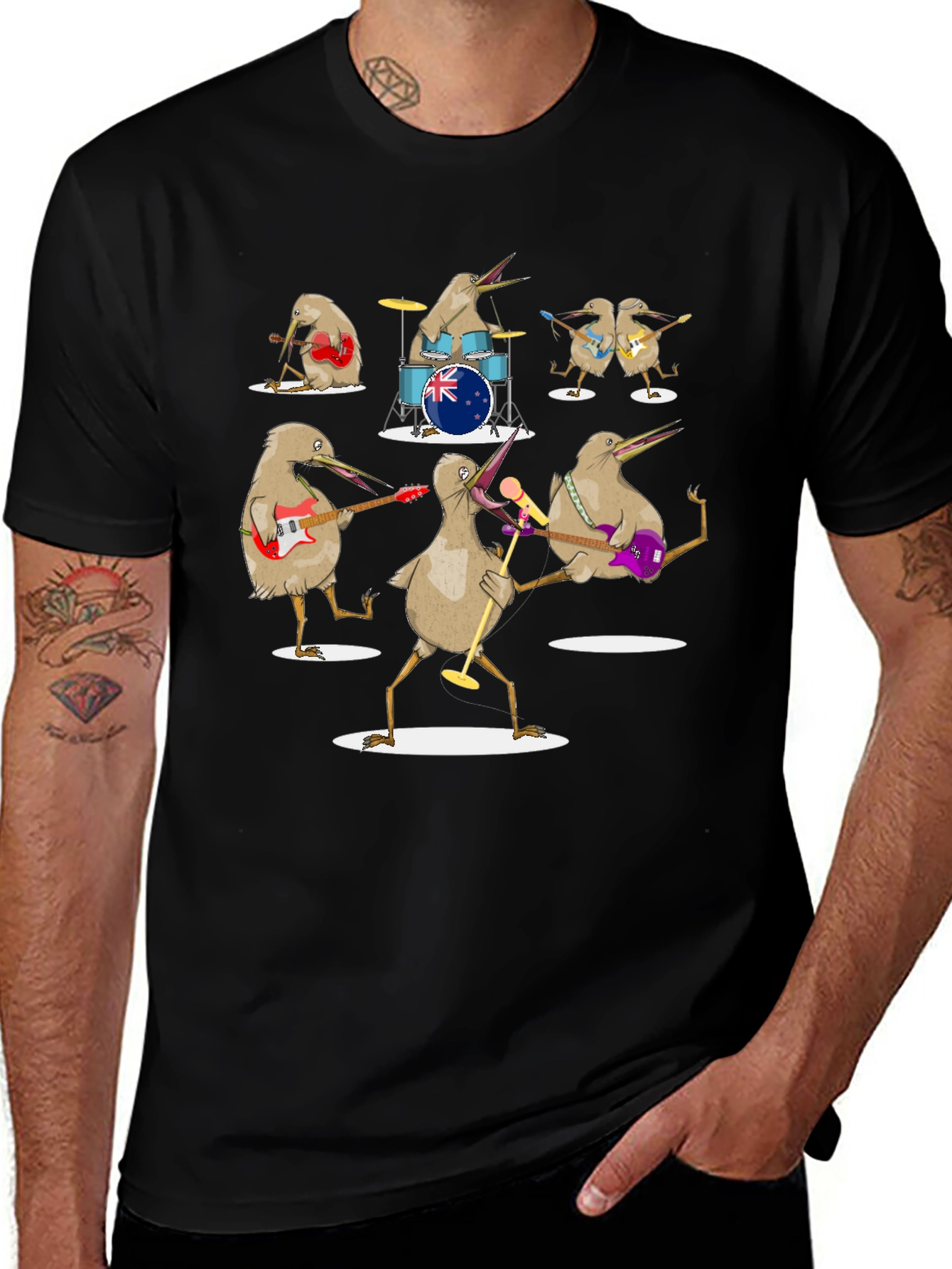 Kiwi Band T-Shirt - Unique Graphic Tee