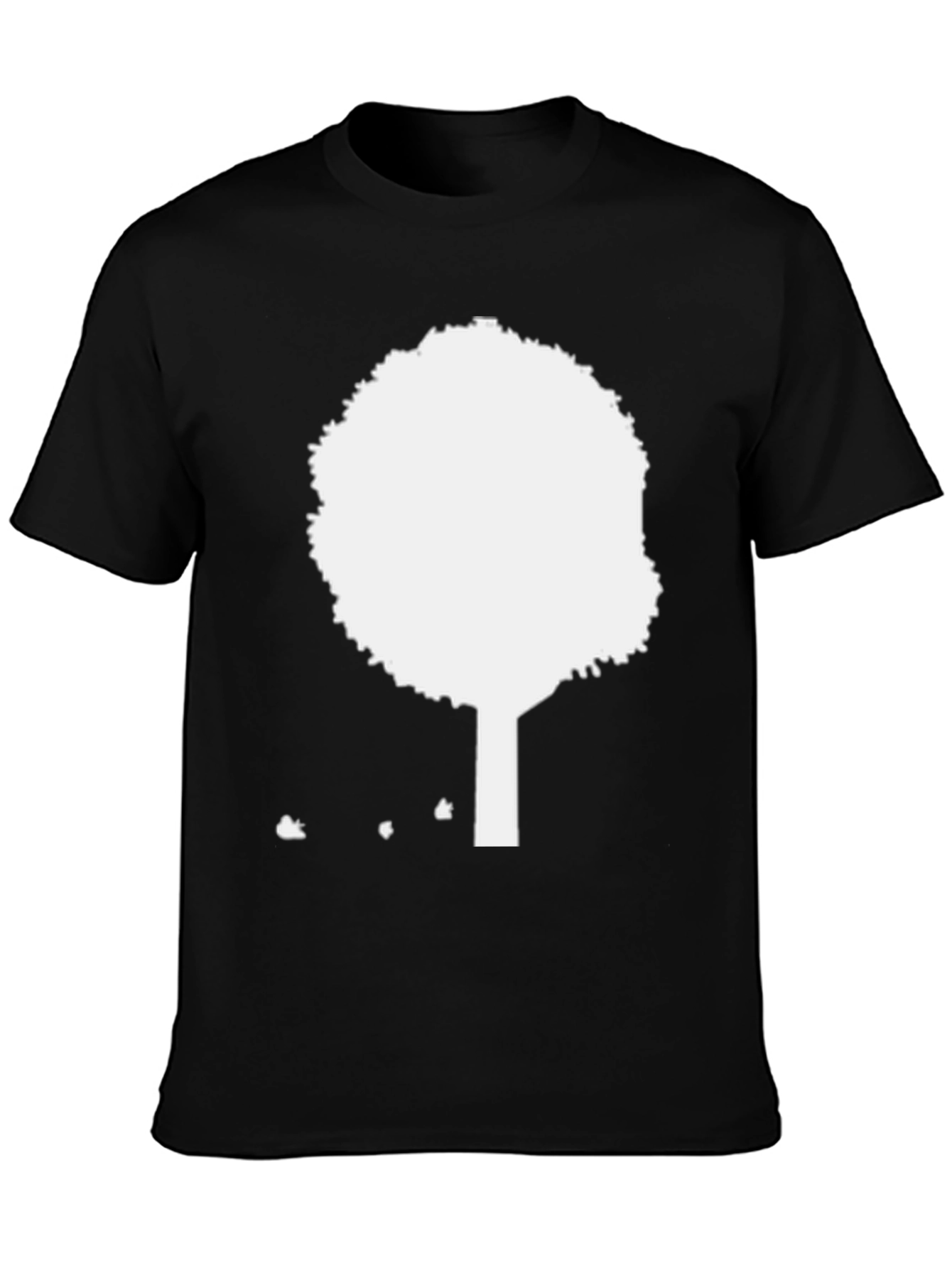 Modern Tree Graphic Tee - Black Cotton Casual Shirt