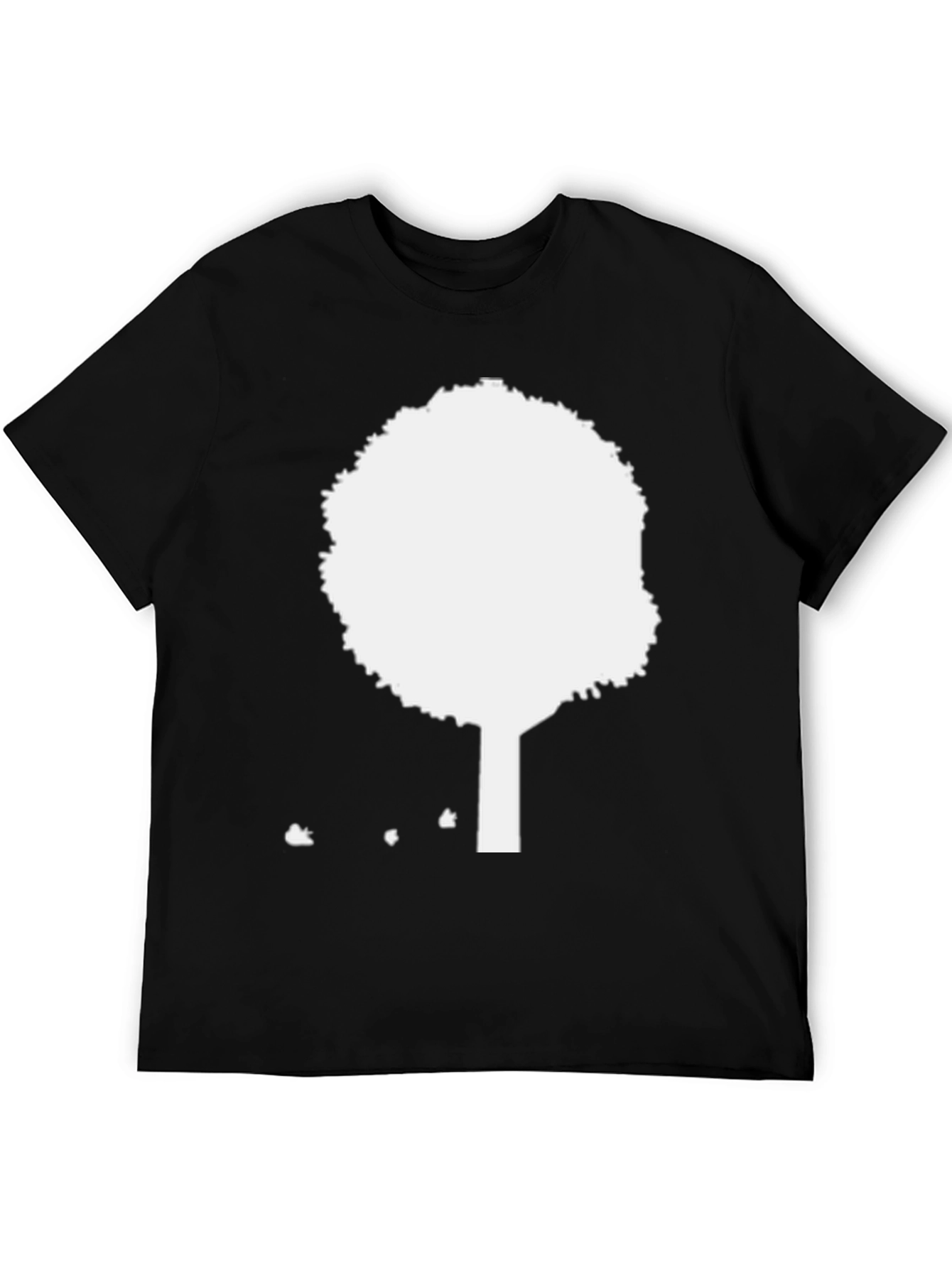 Modern Tree Graphic Tee - Black Cotton Casual Shirt