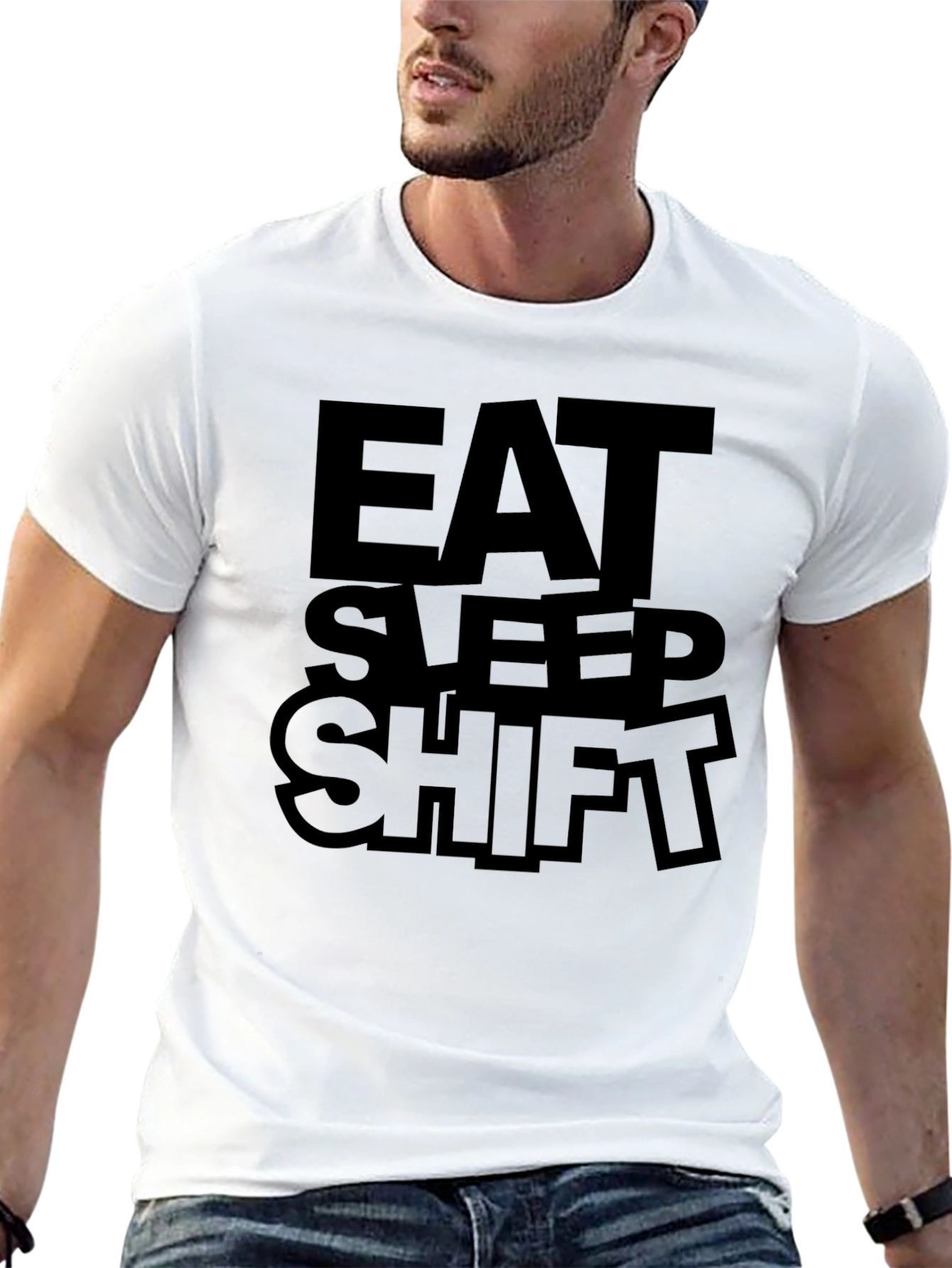 Eat Sleep Shift Graphic Tee - Black