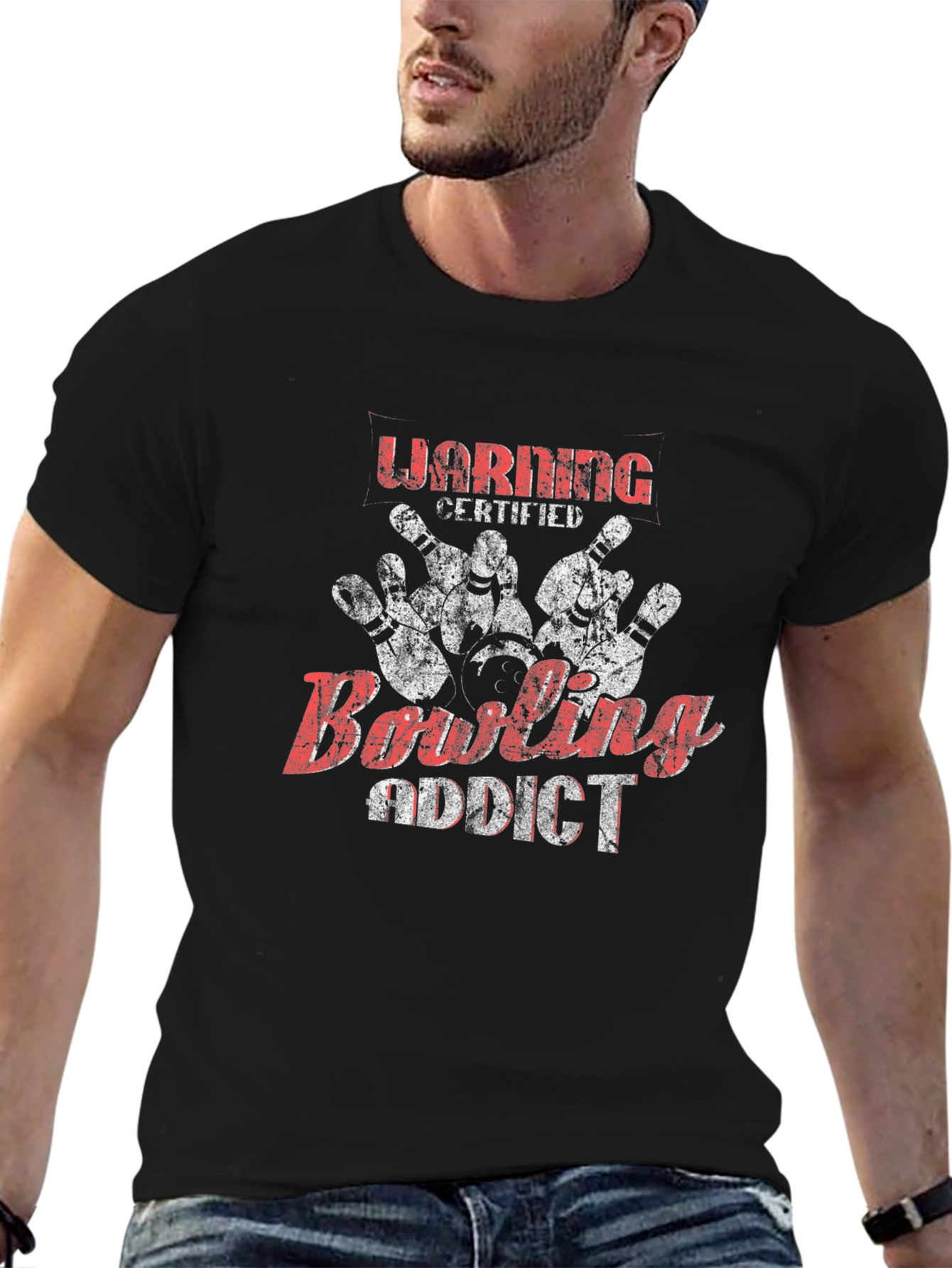 Bowling Addict Black T-Shirt