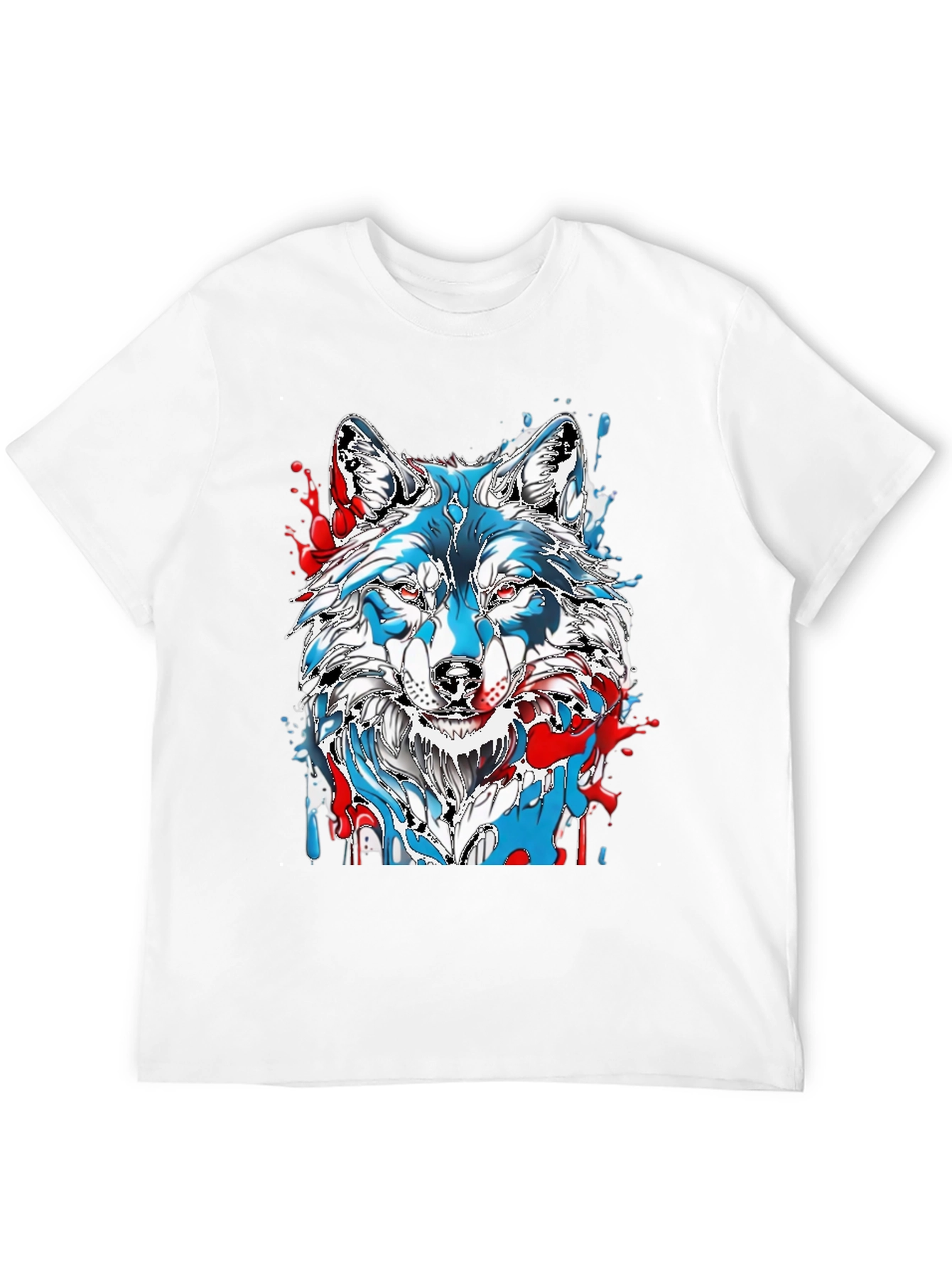 Wolf Graphic Print Mens Black T-Shirt