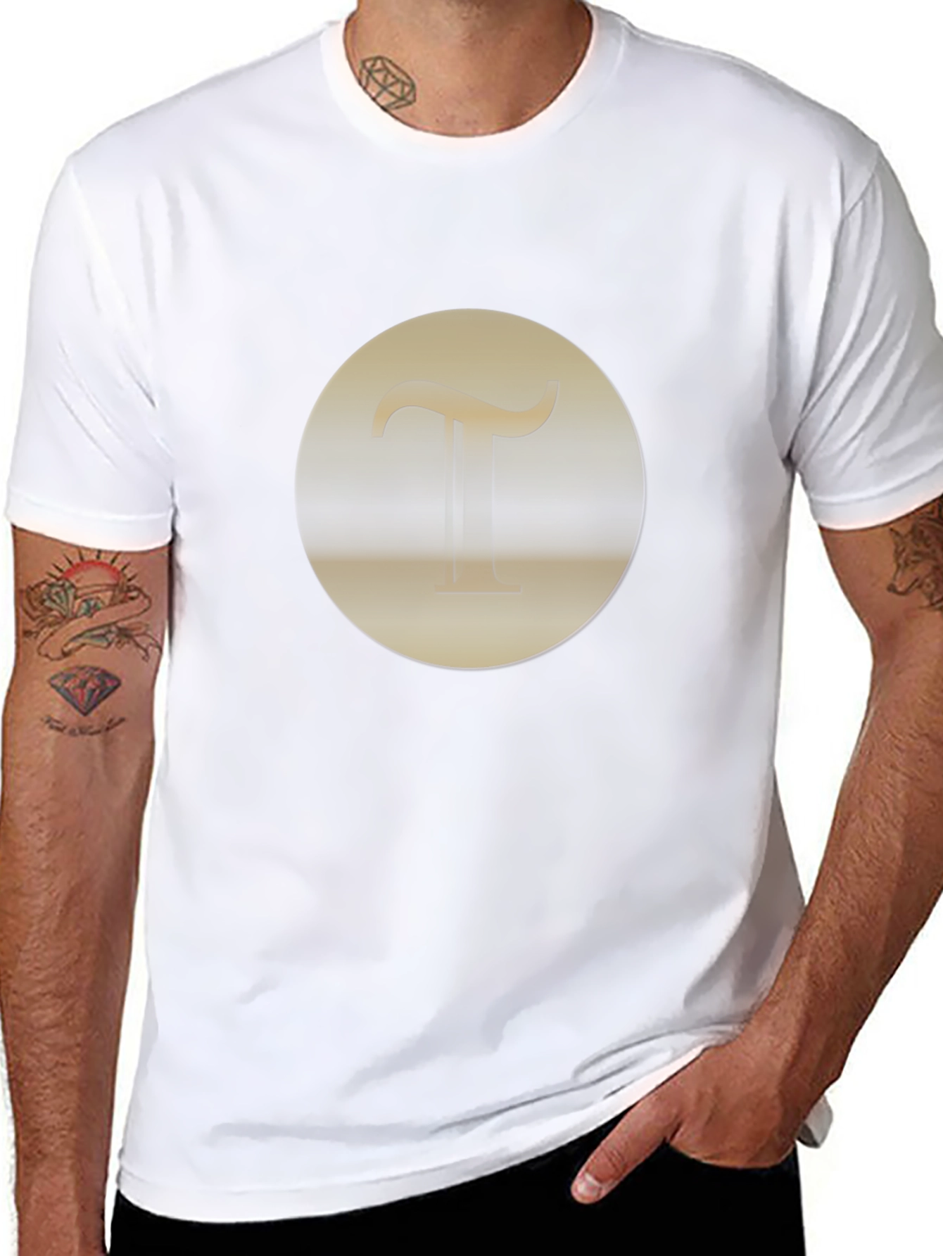 Stylish Black T-Shirt with Initial T Design