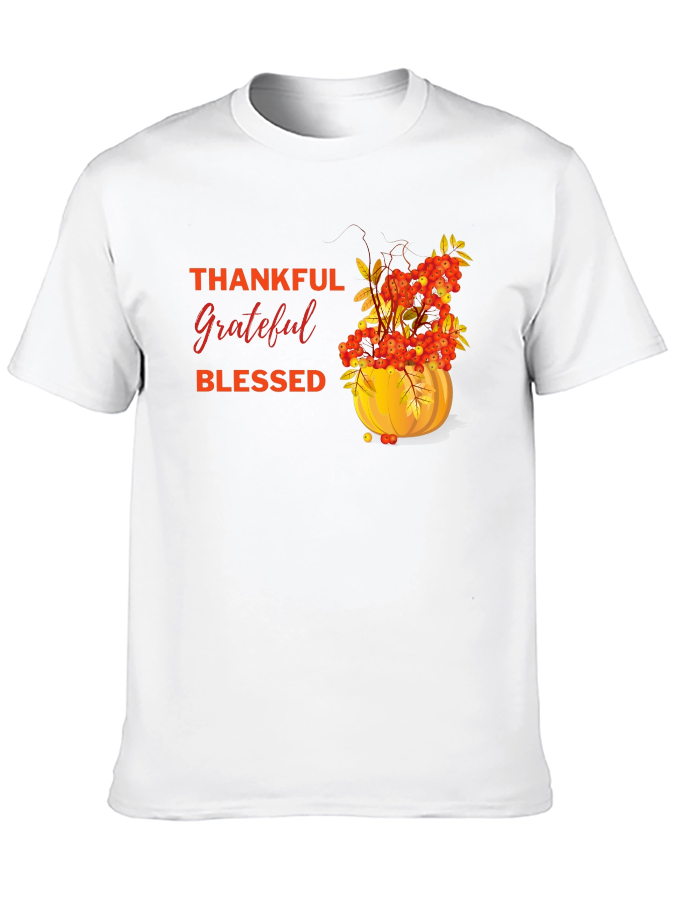 Thankful Grateful Blessed Autumn Pumpkin T-Shirt