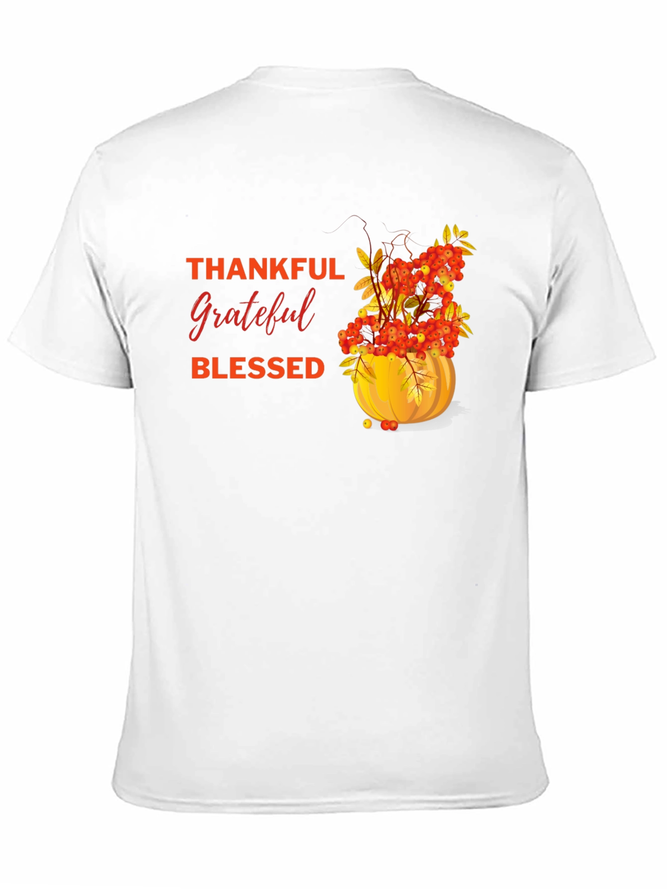 Thankful Grateful Blessed Autumn Pumpkin T-Shirt