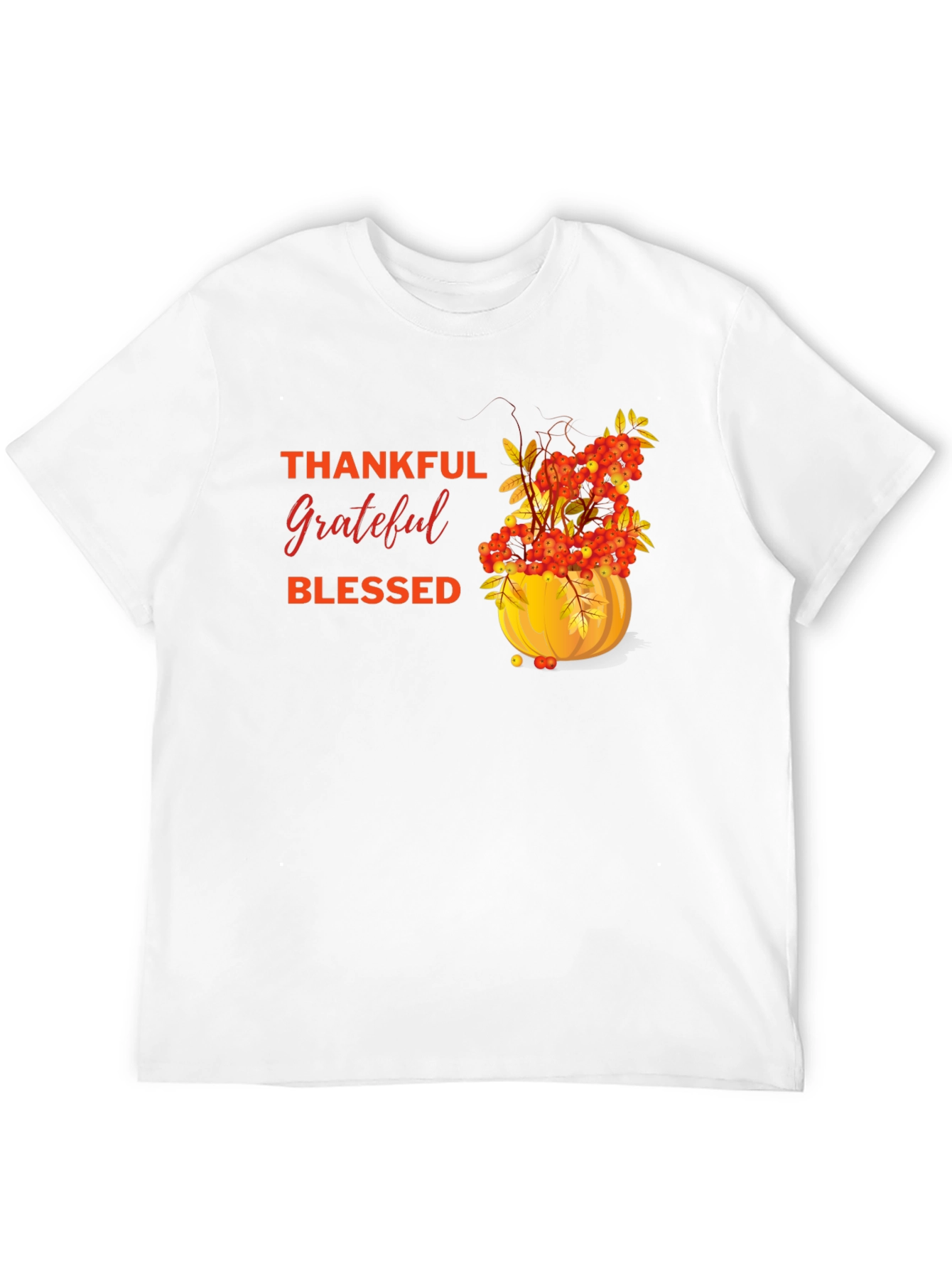 Thankful Grateful Blessed Autumn Pumpkin T-Shirt