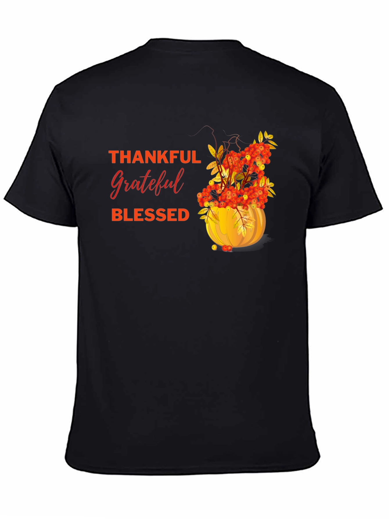 Thankful Grateful Blessed Autumn Pumpkin T-Shirt