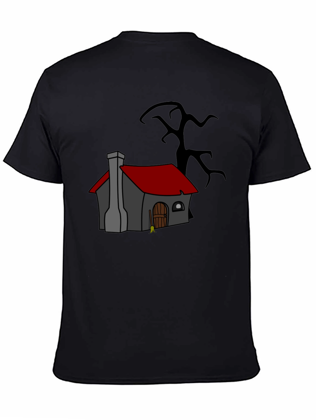 Cartoon House Black T-Shirt