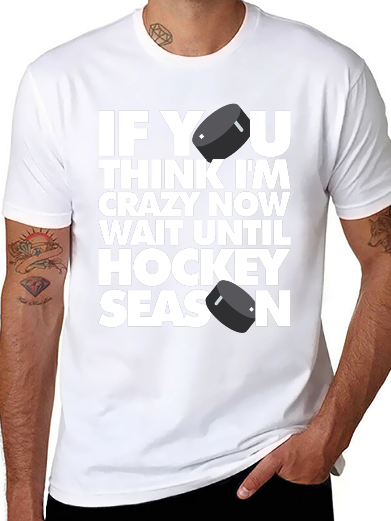 Hockey Season Graphic Tee - Mens Black T-Shirt
