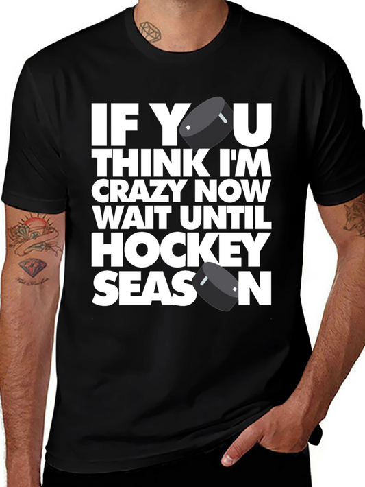 Hockey Season Graphic Tee - Mens Black T-Shirt