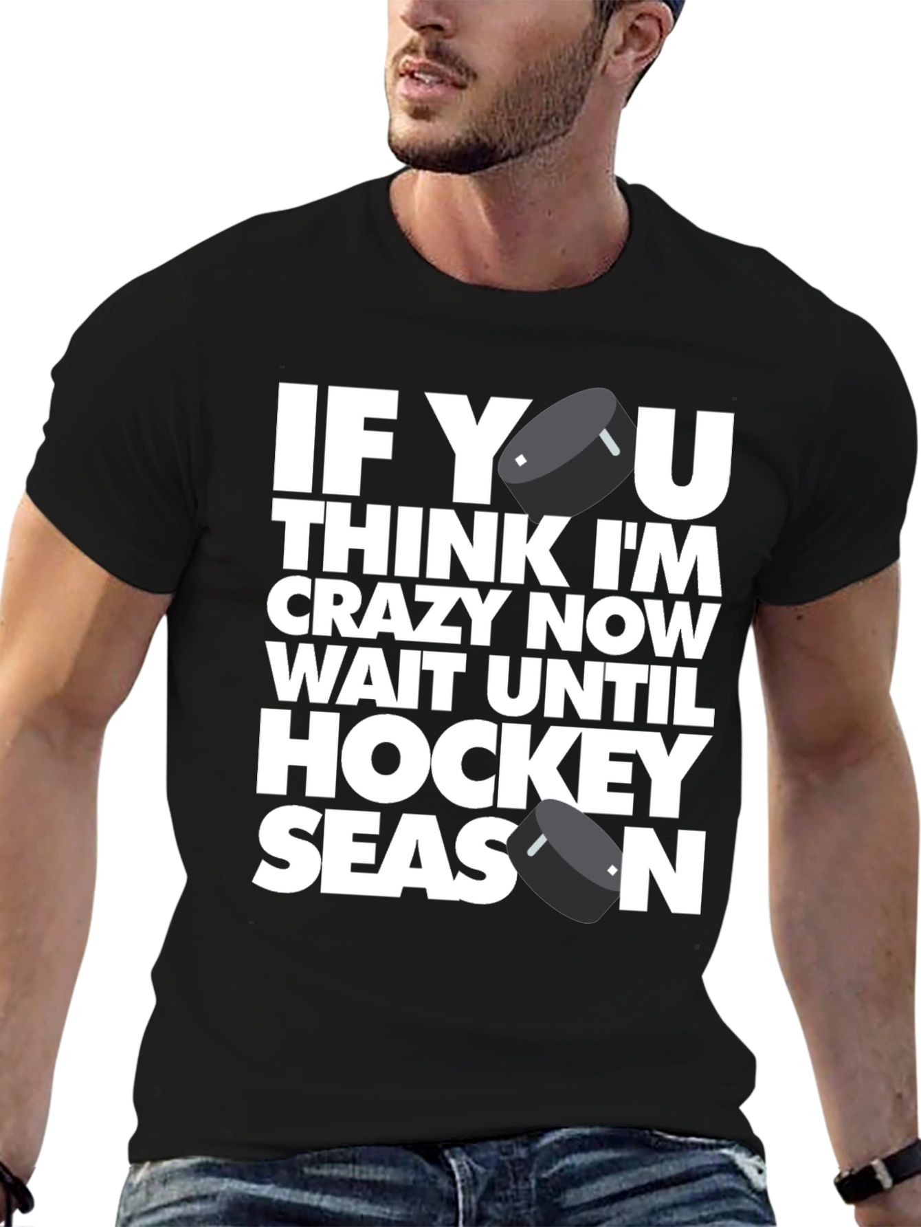 Hockey Season Graphic Tee - Mens Black T-Shirt
