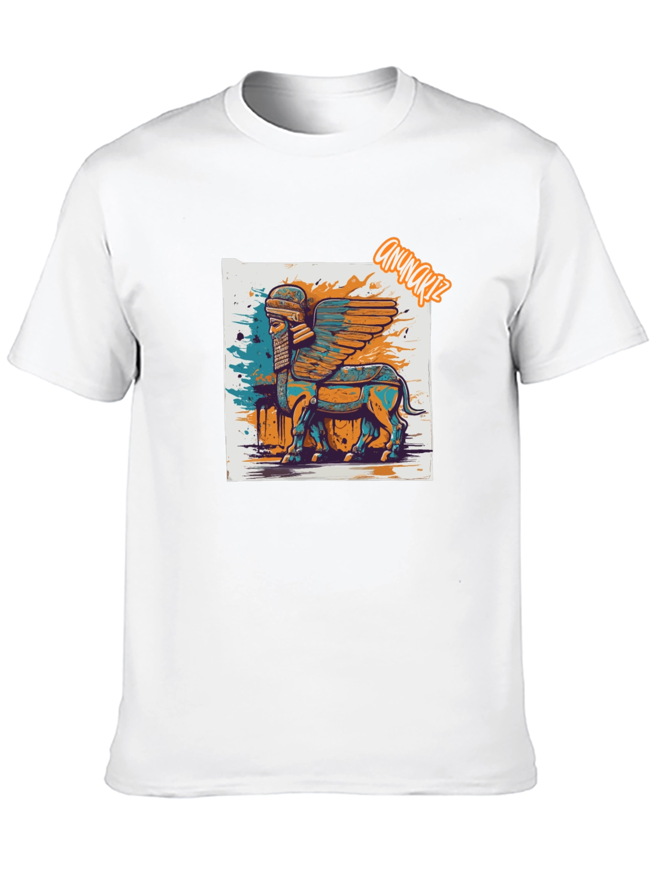 Winged Bull Graphic Tee - Mesopotamian Art Shirt