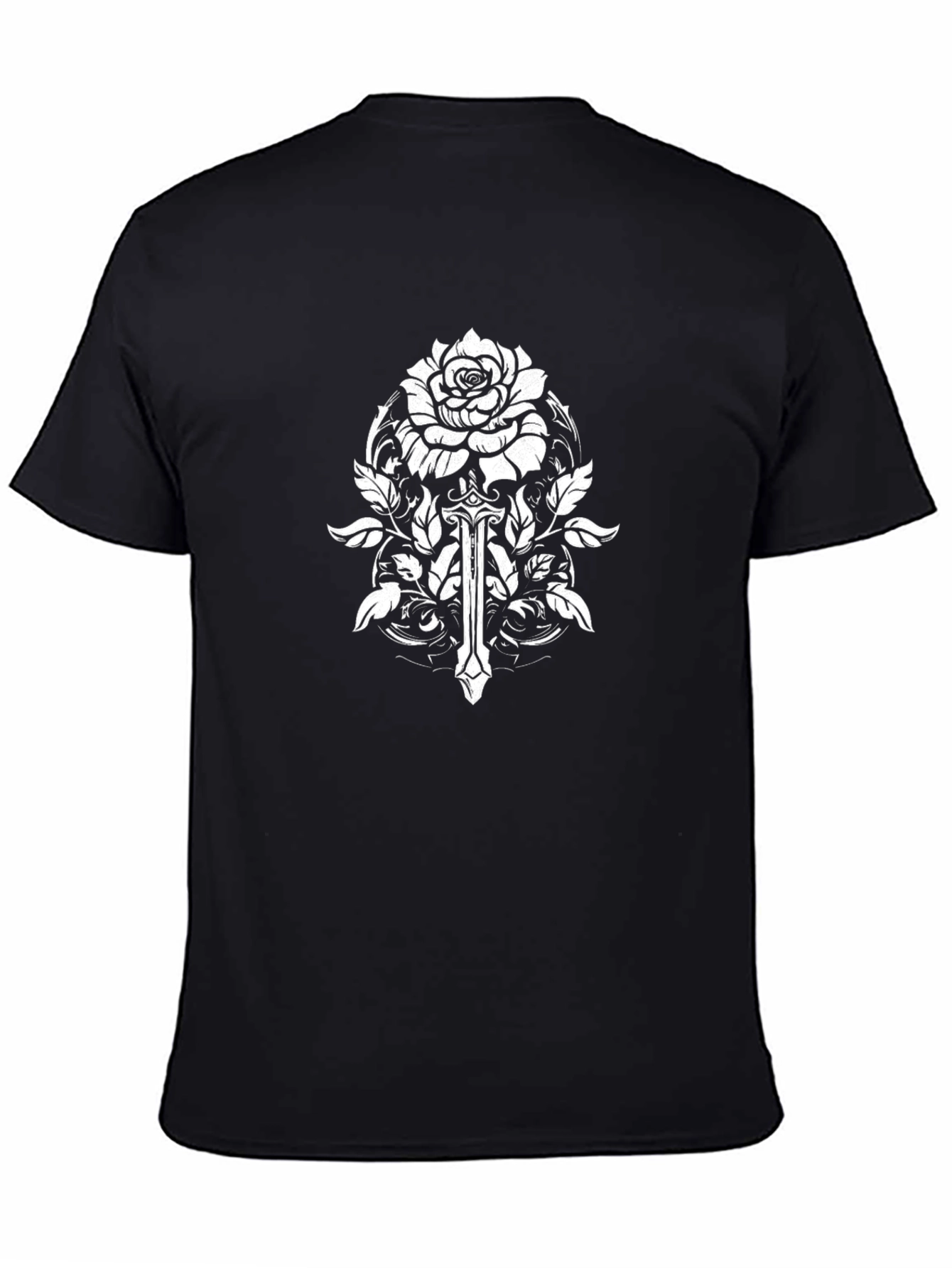 Rose and Sword Black T-Shirt