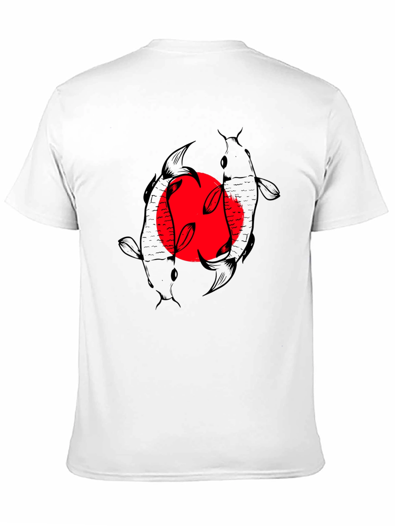 Koi Fish Graphic T-Shirt - Black Stylish Design