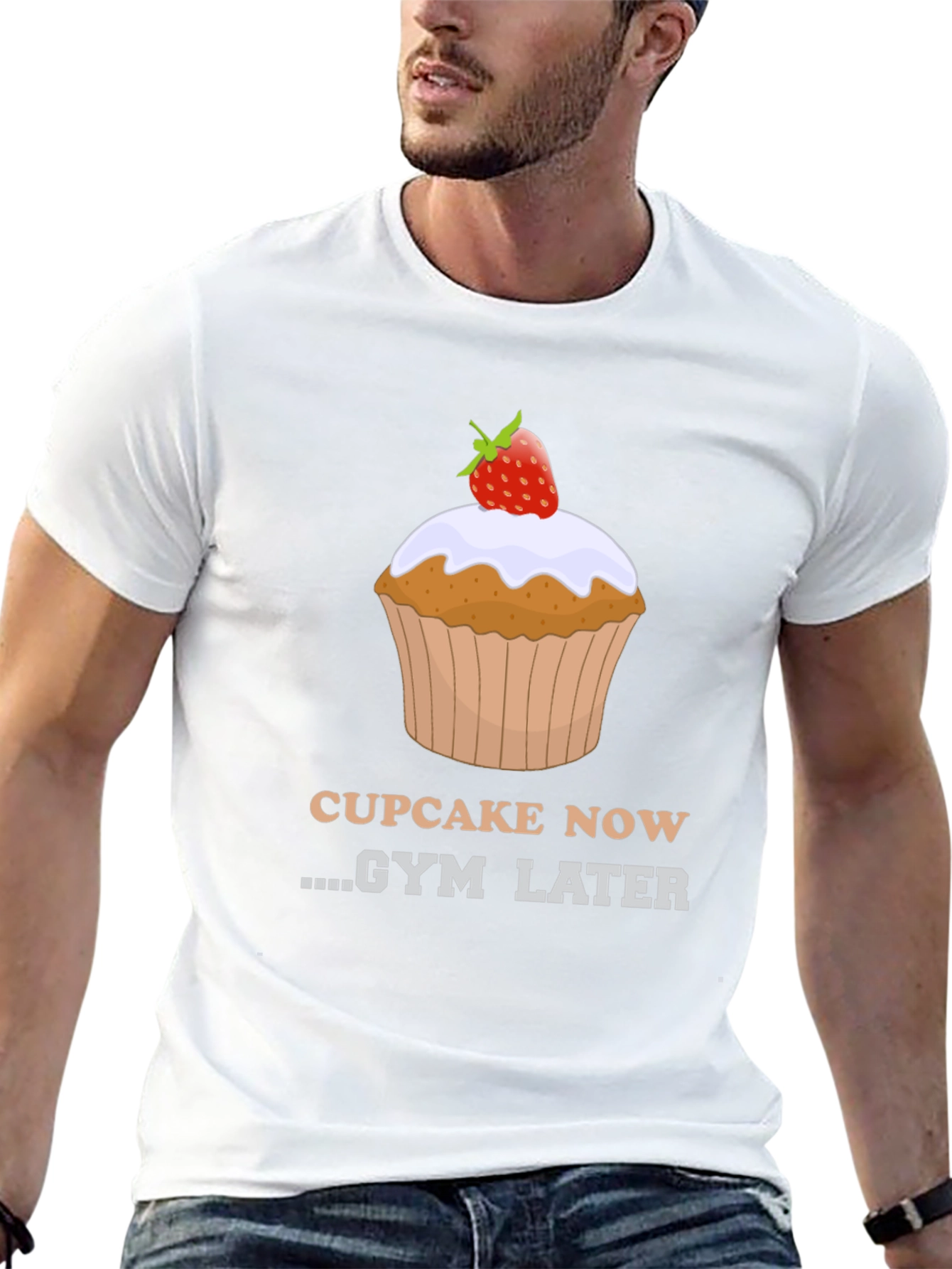 Cupcake Now Gym Later Graphic Tee