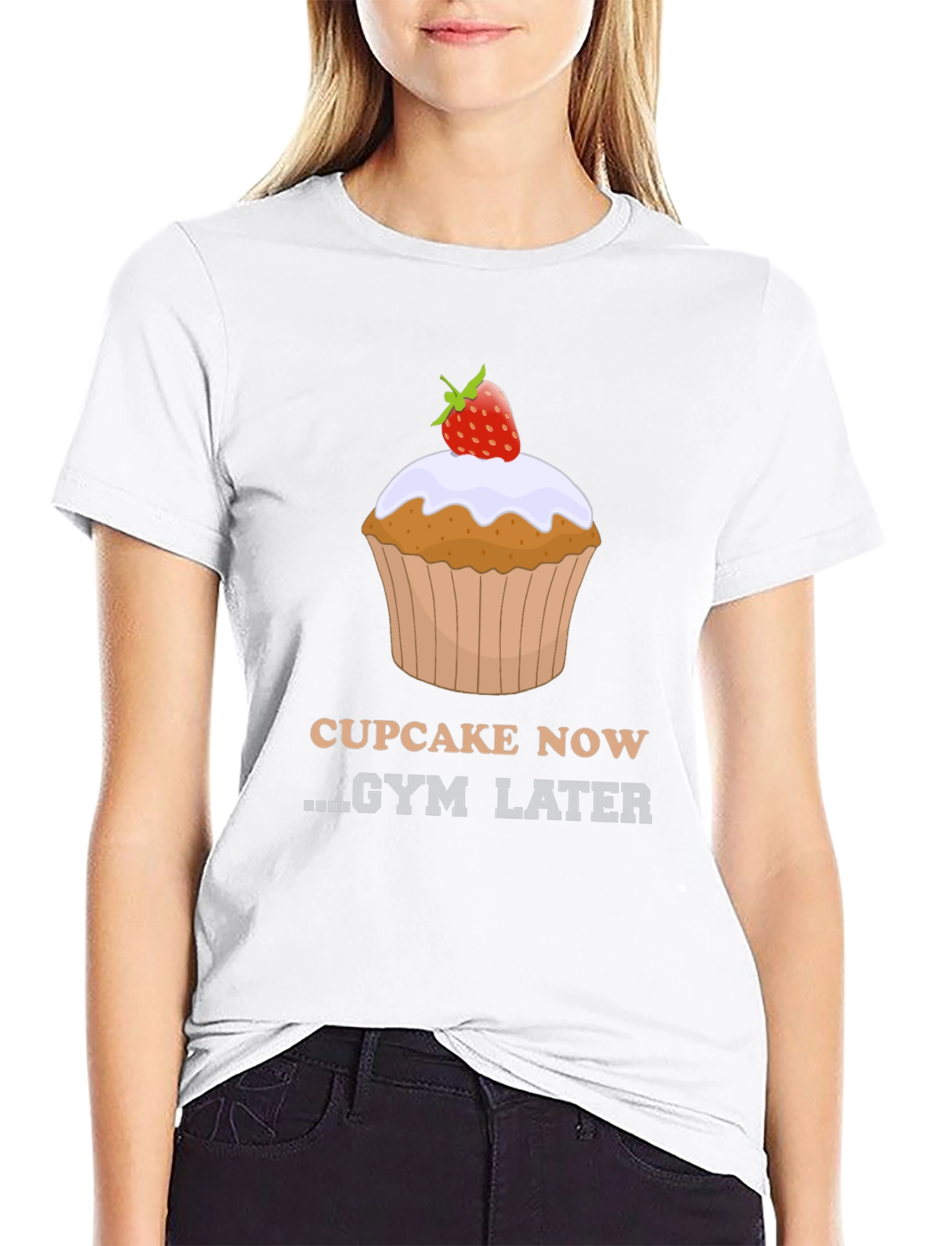 Cupcake Now Gym Later Graphic Tee