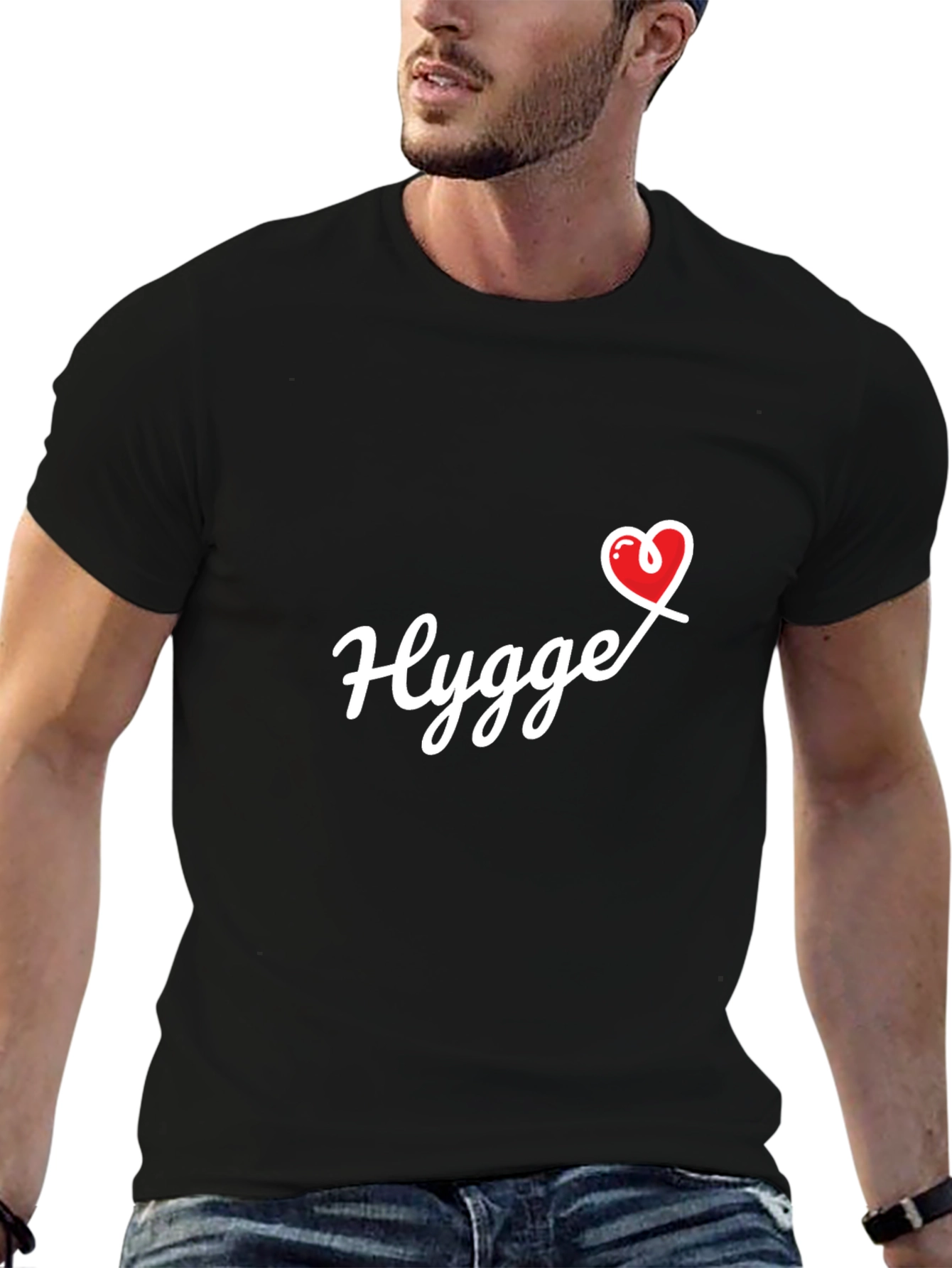 Hygge Heart Graphic Black T-Shirt