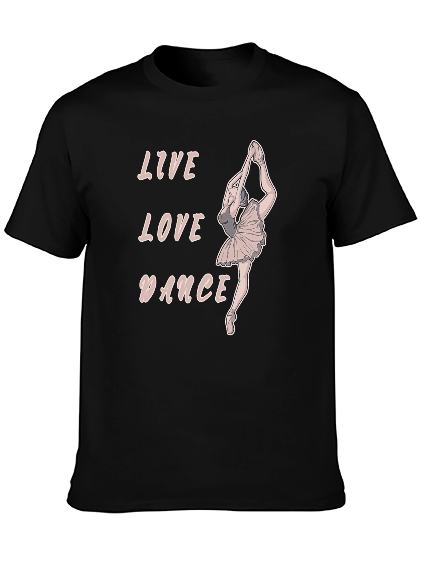 Live Love Dance Ballerina T-Shirt - Black