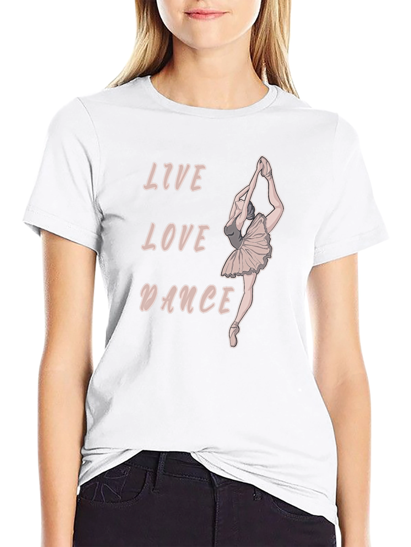 Live Love Dance Ballerina T-Shirt - Black