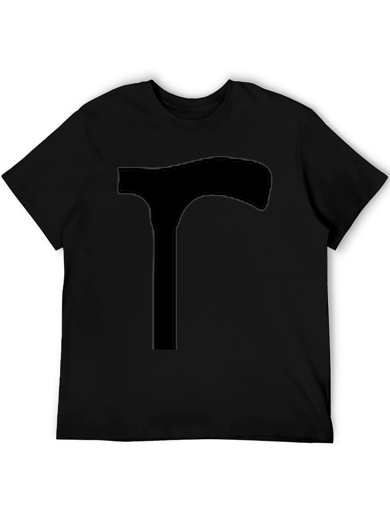 Mens Black T-Shirt with Walking Cane Graphic Print