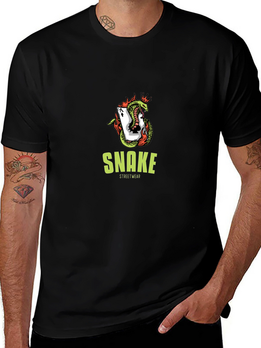 Snake Streetwear Graphic Tee - Black