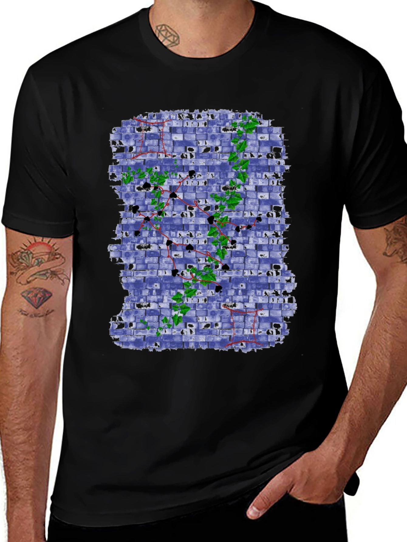 Unique Brick Wall Ivy Design Tee