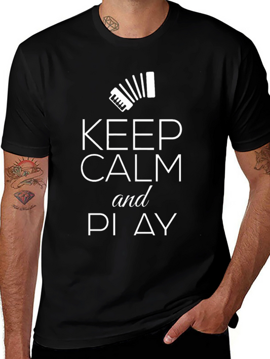 Keep Calm and Play Accordion Black T-Shirt