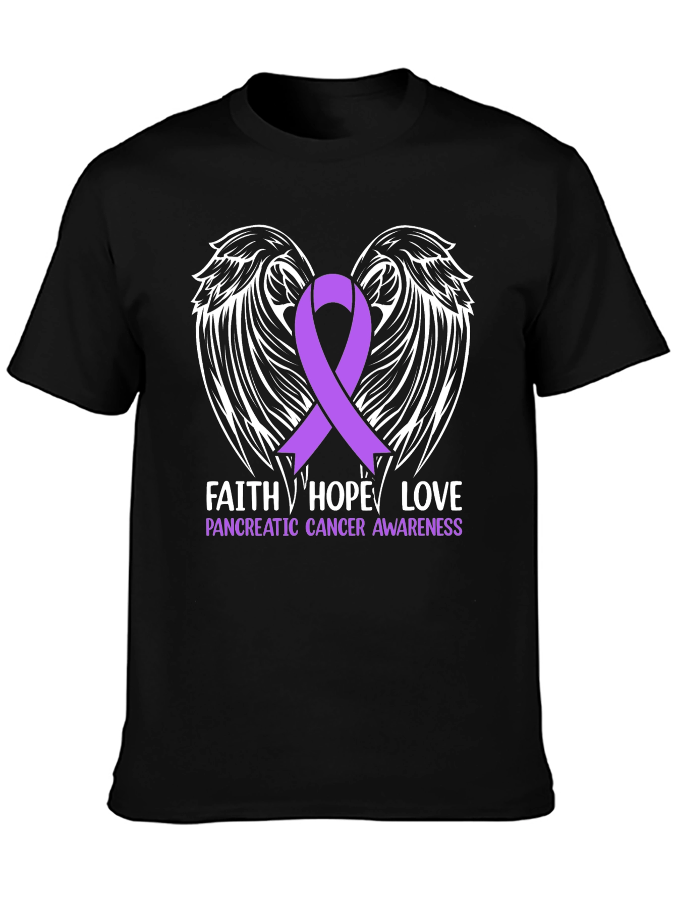 Faith Hope Love Pancreatic Cancer Awareness T-Shirt